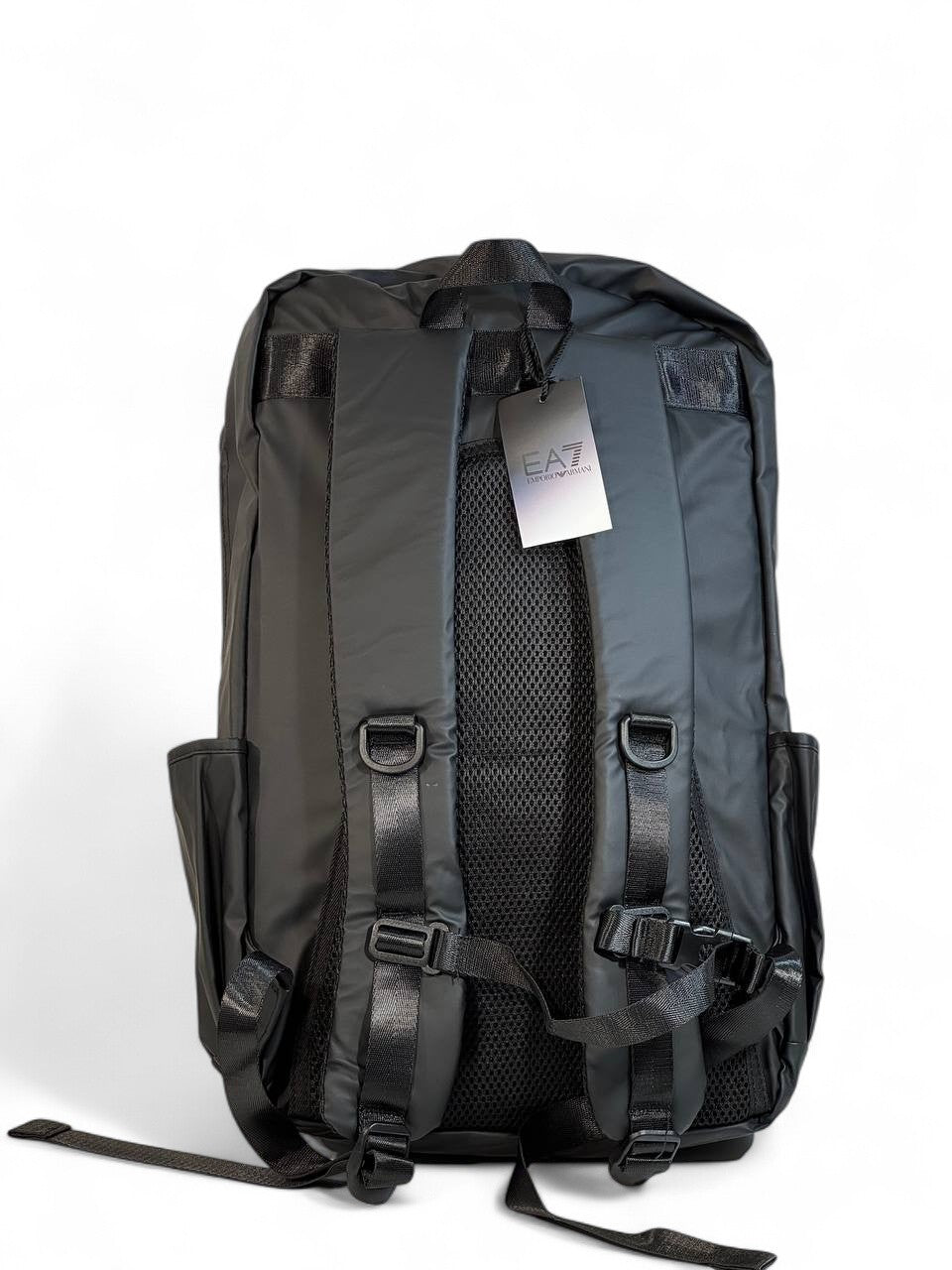 Emporio Armani EA7 Black Backpack π | Sport-Luxe Designer Bag for Everyday Performance