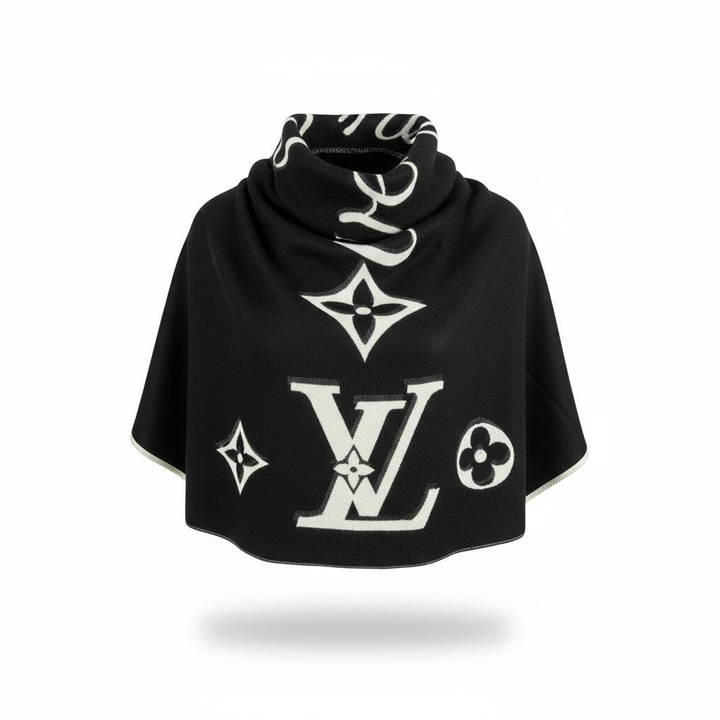 Louis Vuitton Oversized Monogram Shawl 🖤✨ | Bold Black Icon