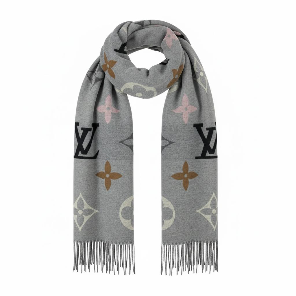 Louis Vuitton Multicolor Monogram Scarf π§£β¨ | Oversized Fringe Luxury