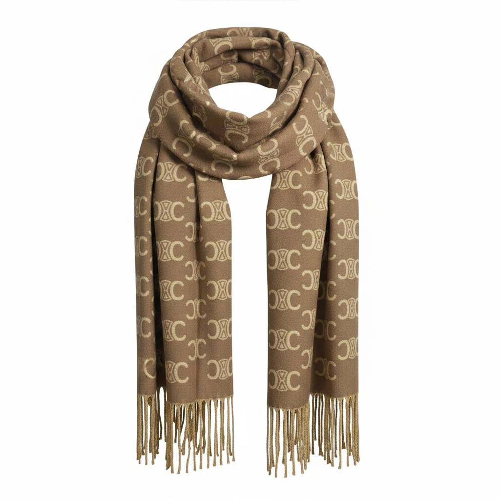Celine Triomphe Monogram Scarf π€β¨ | Timeless Neutral Luxury