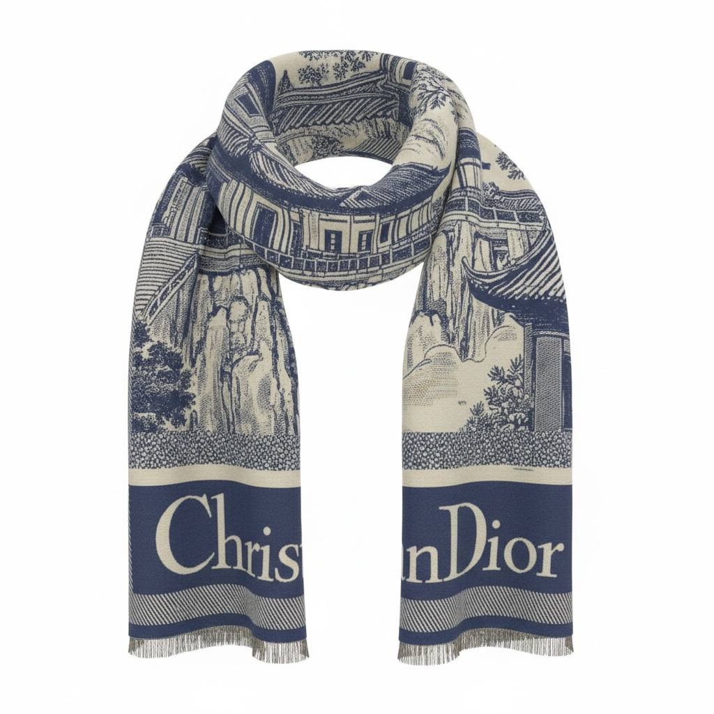 Christian Dior Toile Scarf š§£š | Heritage Blue Luxury