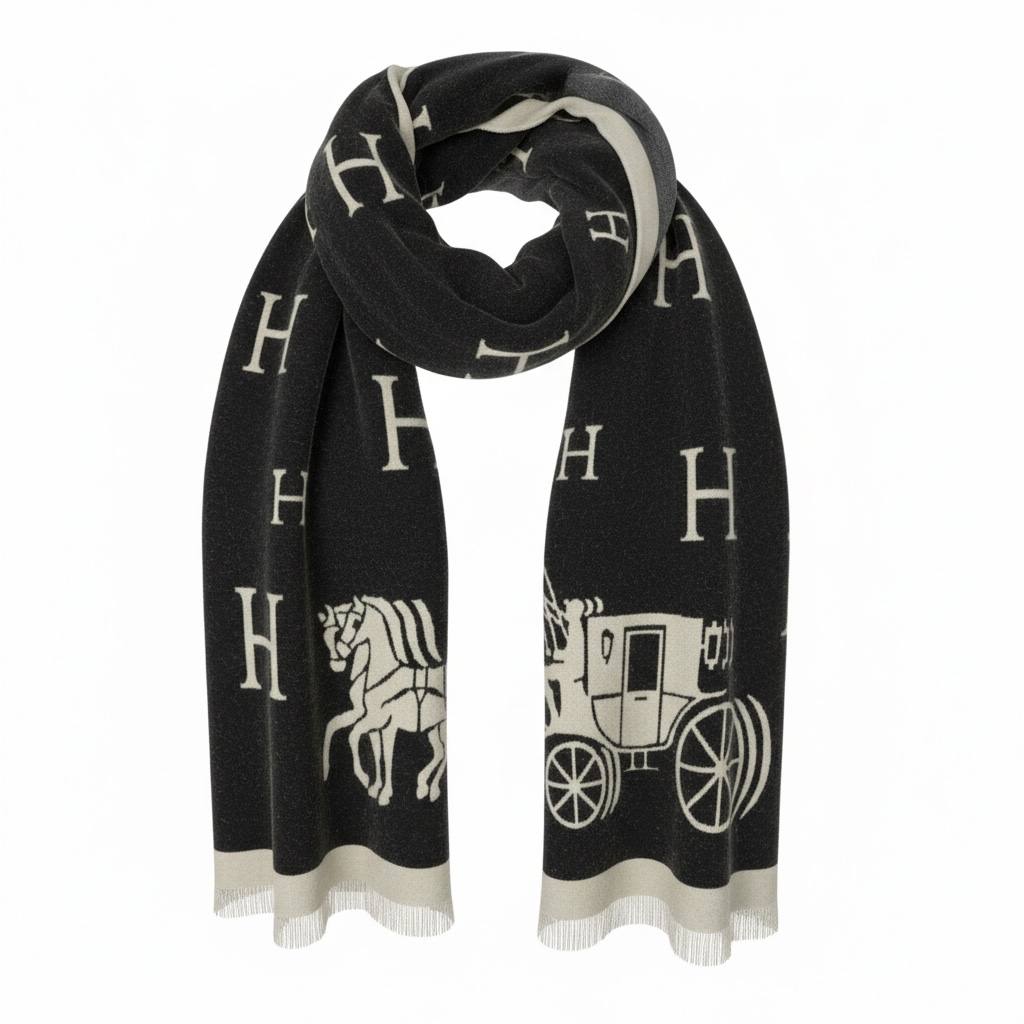 Hermès Double Face H & Carriage Scarf đđ¤