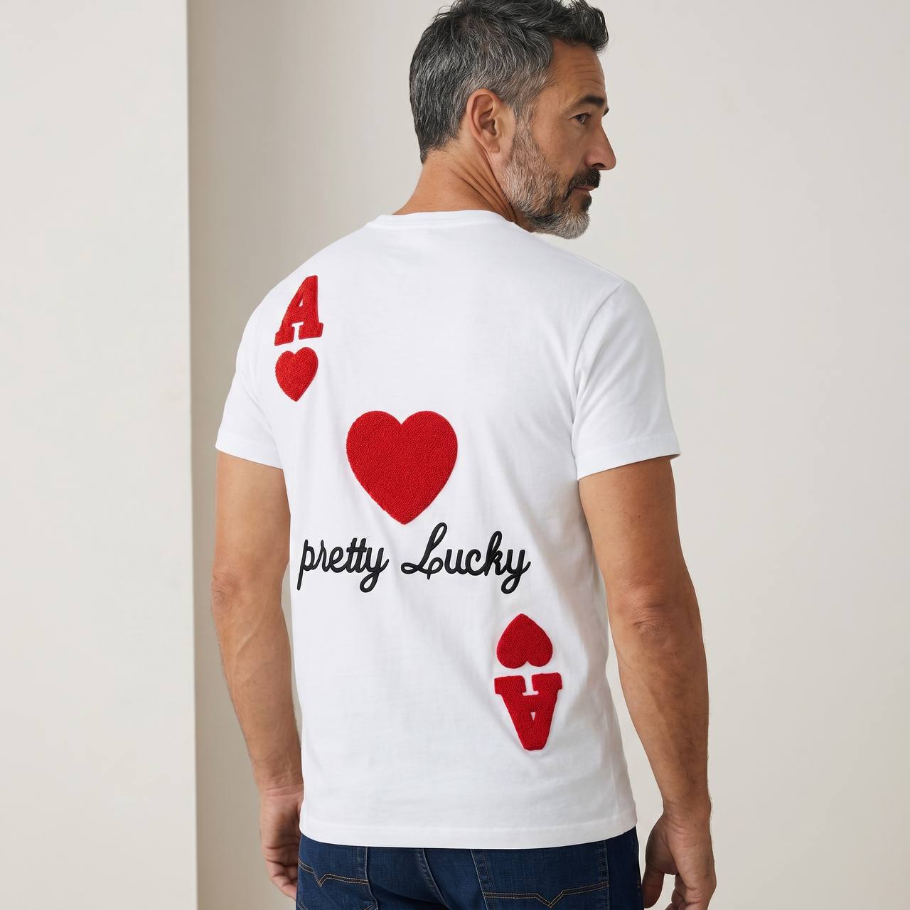 AMI Paris βPretty Luckyβ Heart Graphic T-Shirt β White Edition β€οΈβ οΈβ¨