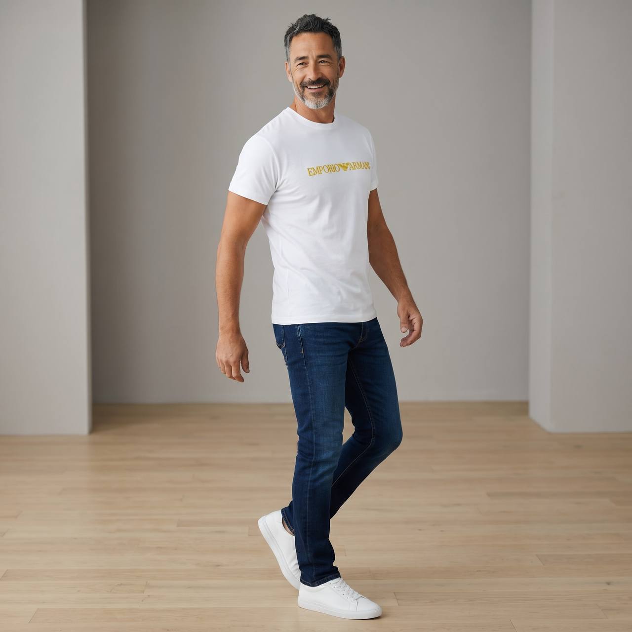 Emporio Armani Gold Signature T-Shirt β Pure White β¨π€