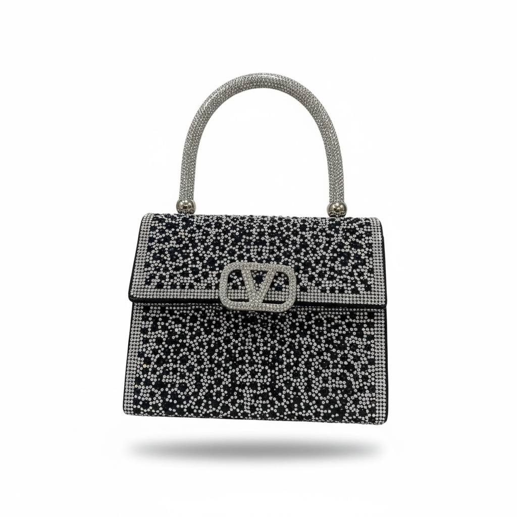 Valentino Garavani Crystal Evening Handbag β¨π€ | Rhinestone Couture Top Handle Bag