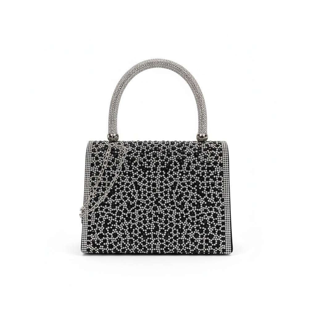 Valentino Garavani Crystal Evening Handbag β¨π€ | Rhinestone Couture Top Handle Bag