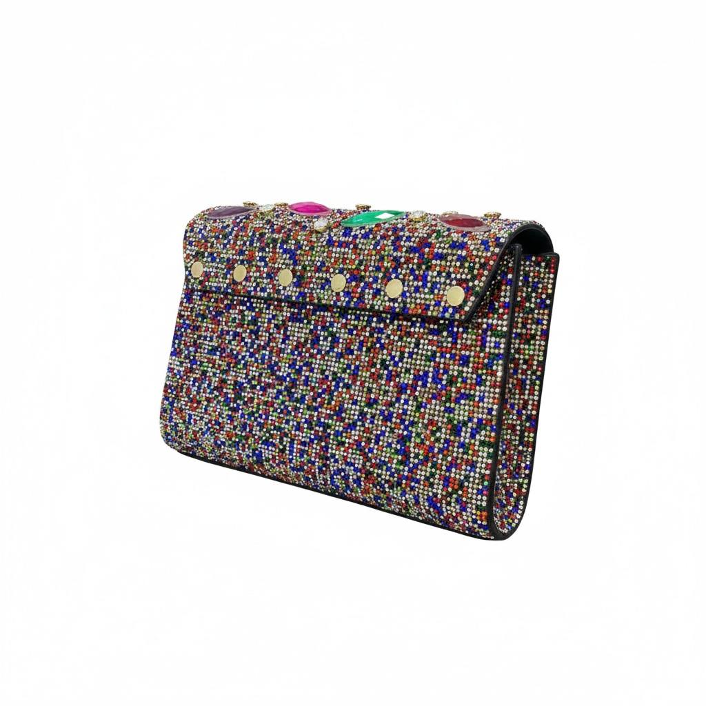 Rainbow Jewel Crystal Clutch β¨π | Multicolor Embellished Statement Evening Bag