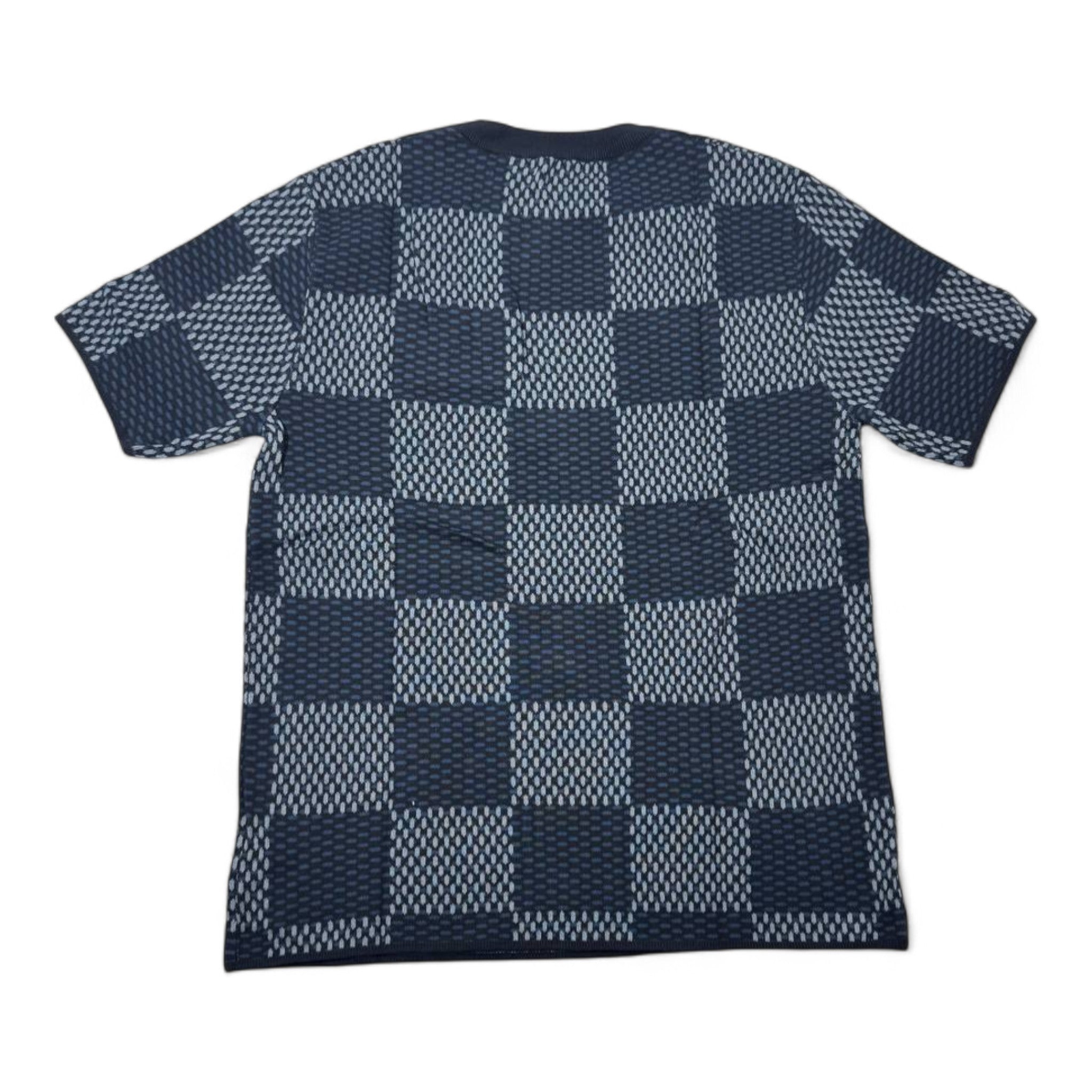 Louis Vuitton LV Knit Checkerboard Tee – Navy Monogram Style