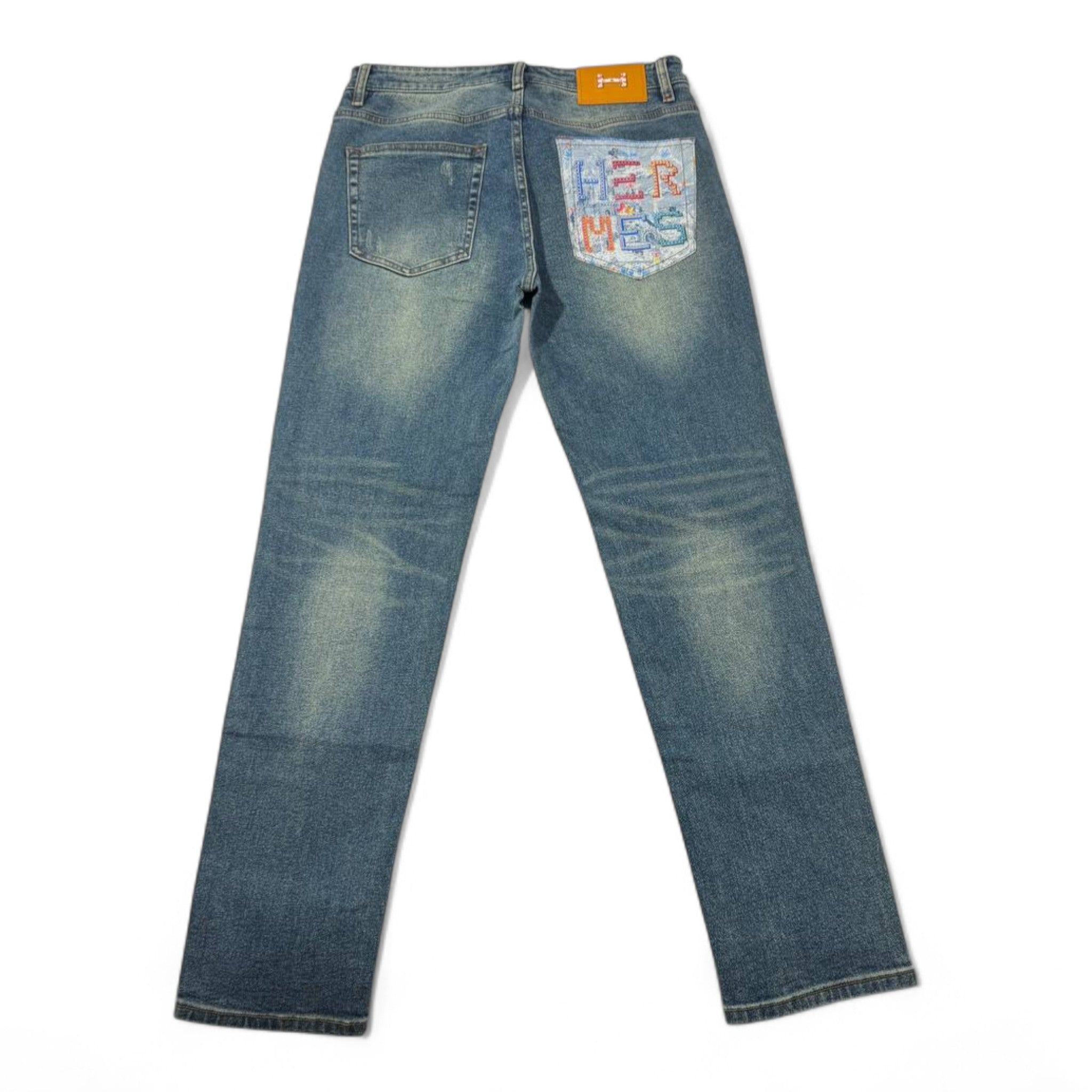 HERMÈS Embroidered Denim Jeans – Classic Craft, Playful Luxury