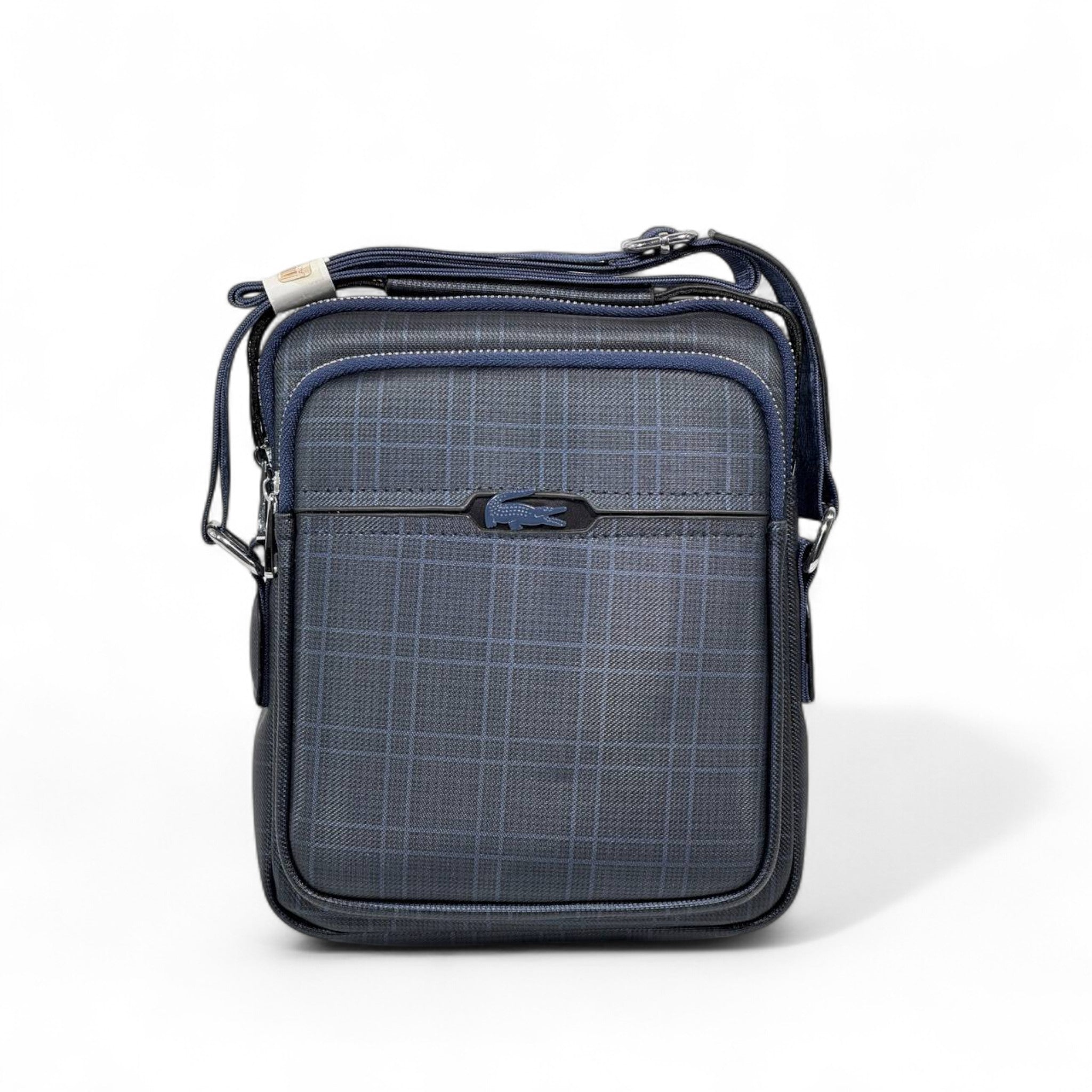 đ Lacoste Navy Grid Crossbody Bag â Timeless Sport-Luxury Redefined