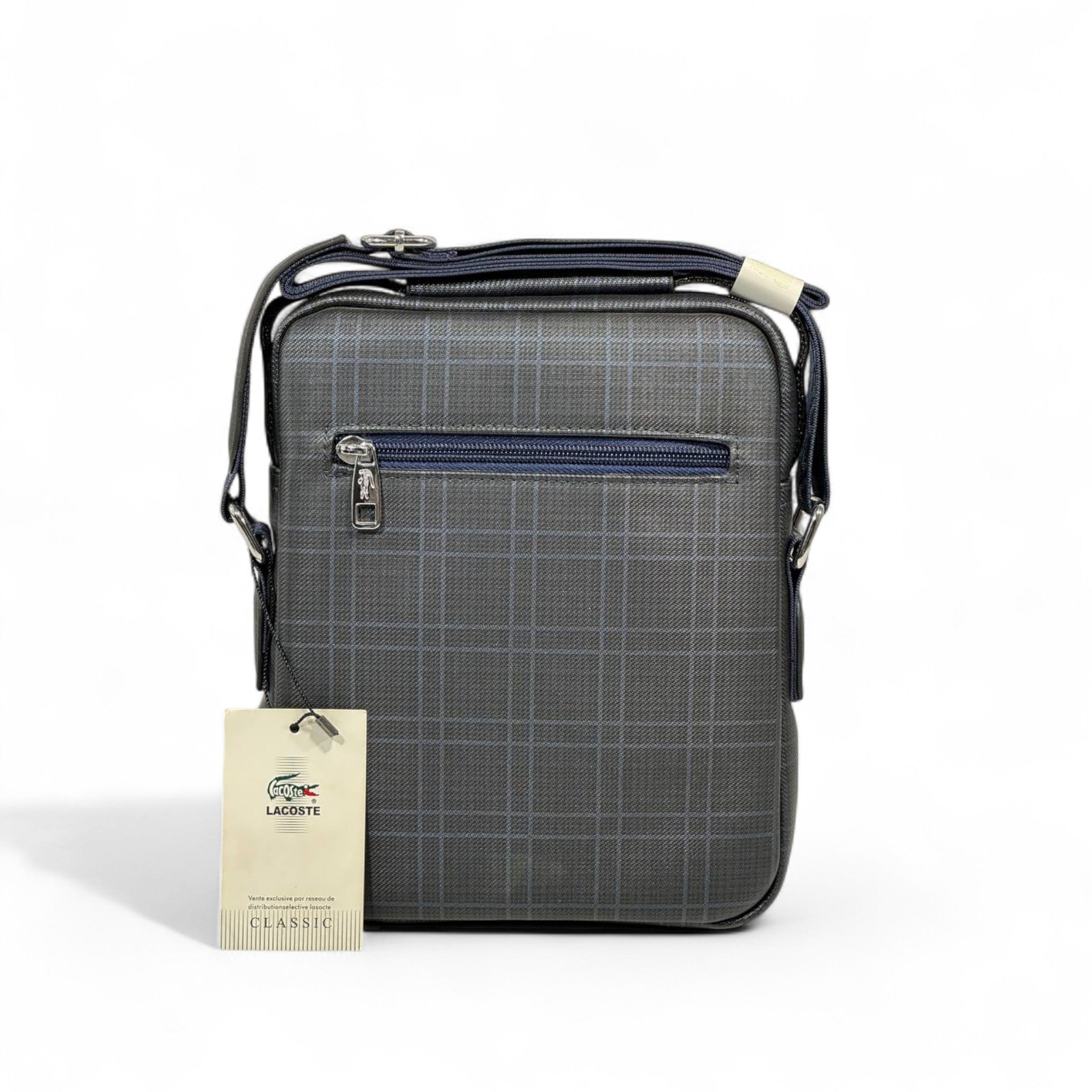 đ Lacoste Navy Grid Crossbody Bag â Timeless Sport-Luxury Redefined