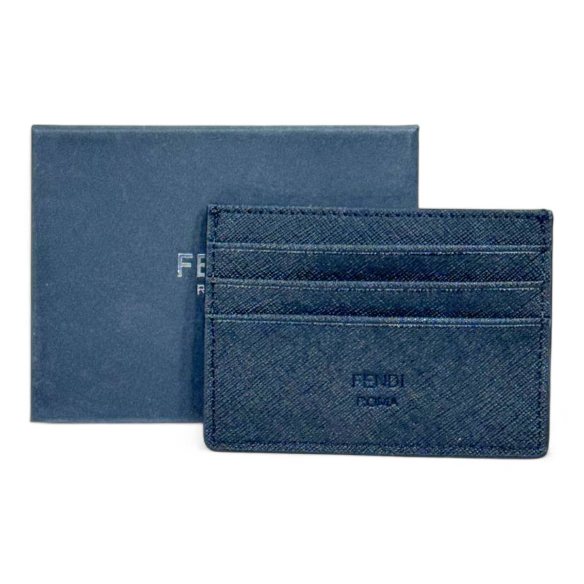 π€ Fendi Monster Eyes Black Leather Card Holder β Bold Luxury in Every Detail