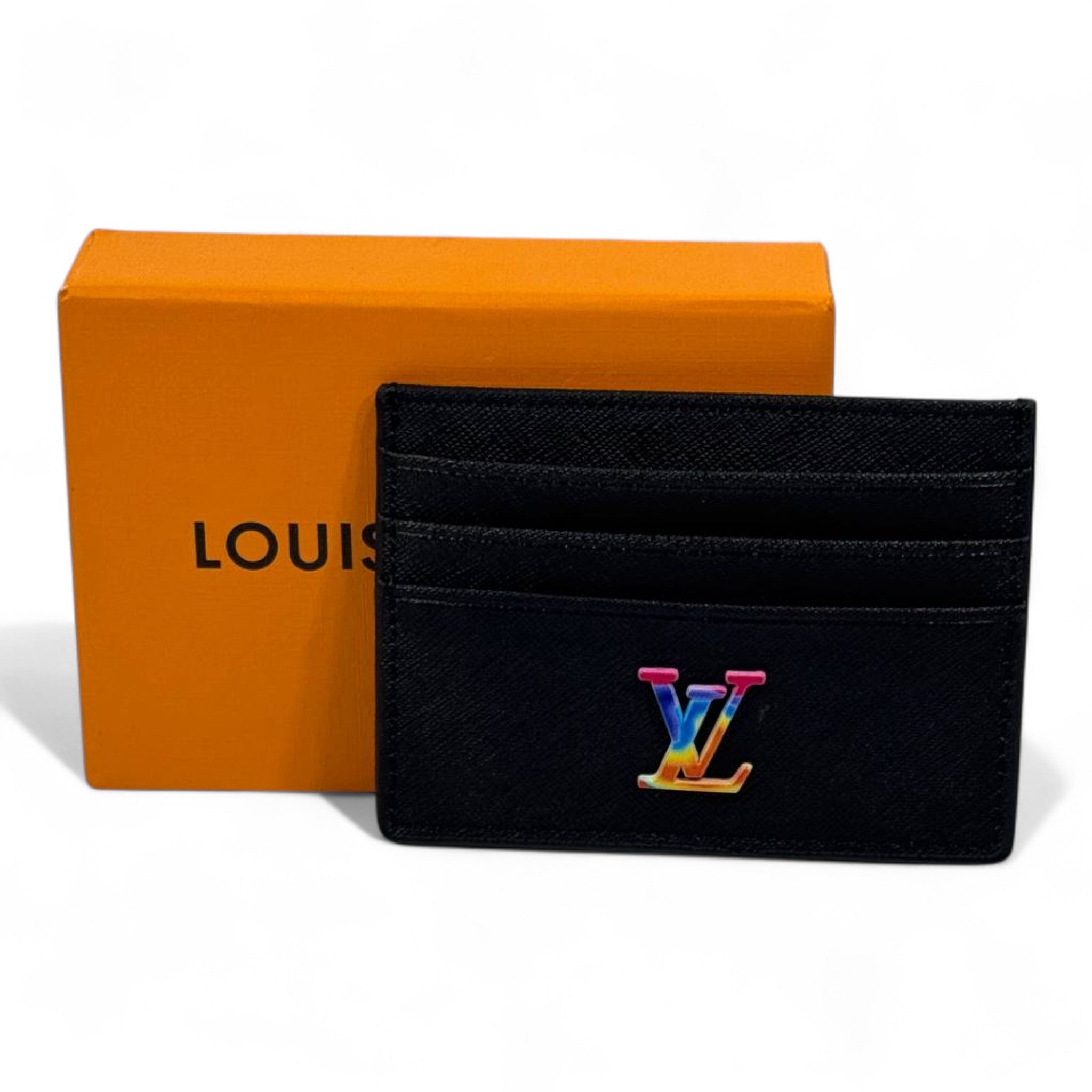 🖤 Louis Vuitton Black Rainbow LV Card Holder – Iconic Elegance with a Bold Twist 🌈