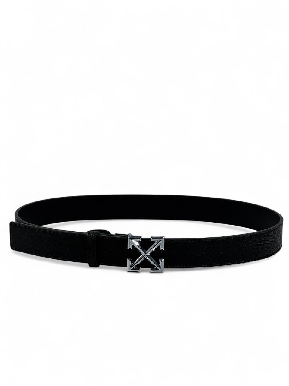 Off-White™ Silver Arrow Belt ⚫✨ (115 cm) | Iconic Minimal Edition