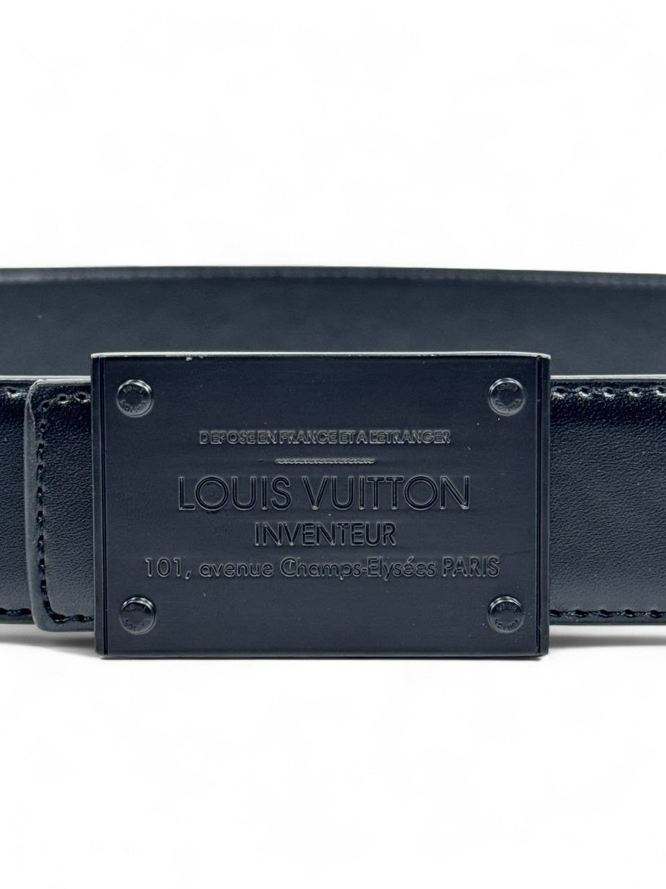 Louis Vuitton™ Leather Plate Belt 🖤 (125 cm | Timeless Luxury Edition)