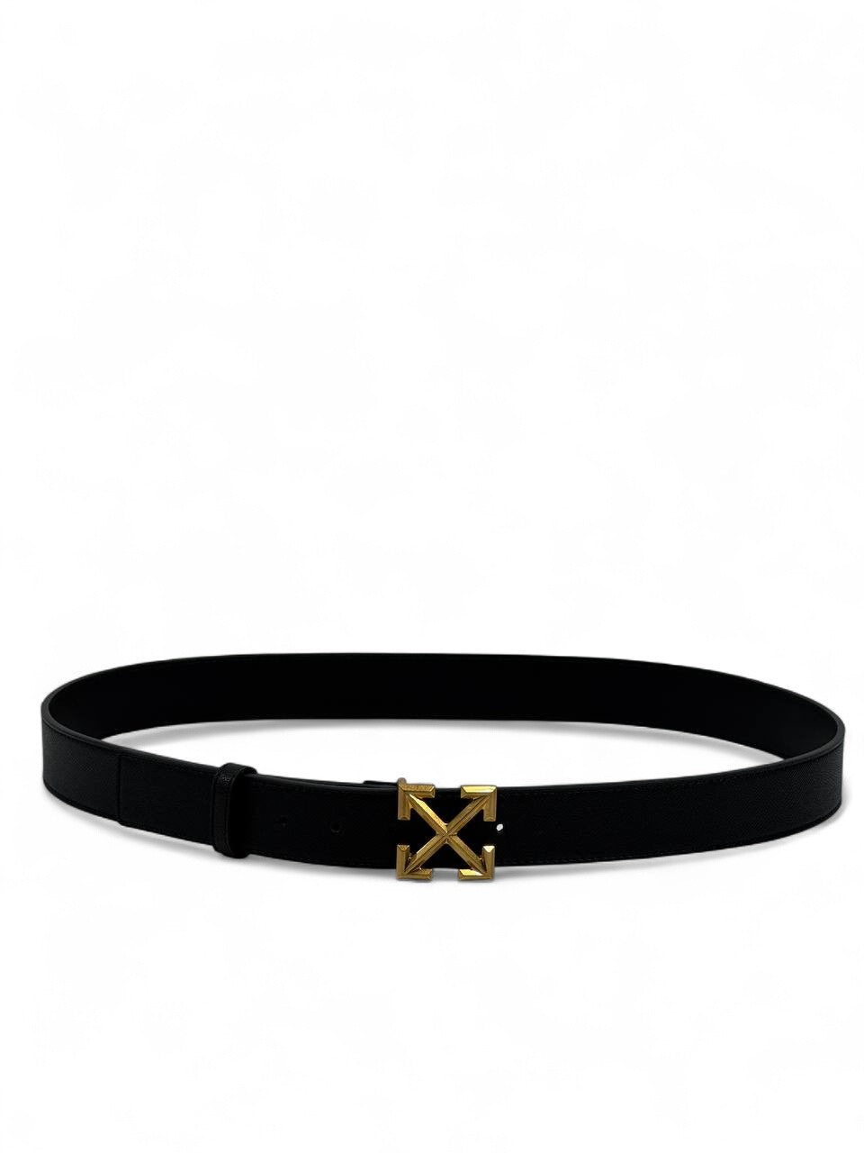 Off-White™ Gold Arrow Leather Belt ⚡ (125 cm | Signature Black Edition)