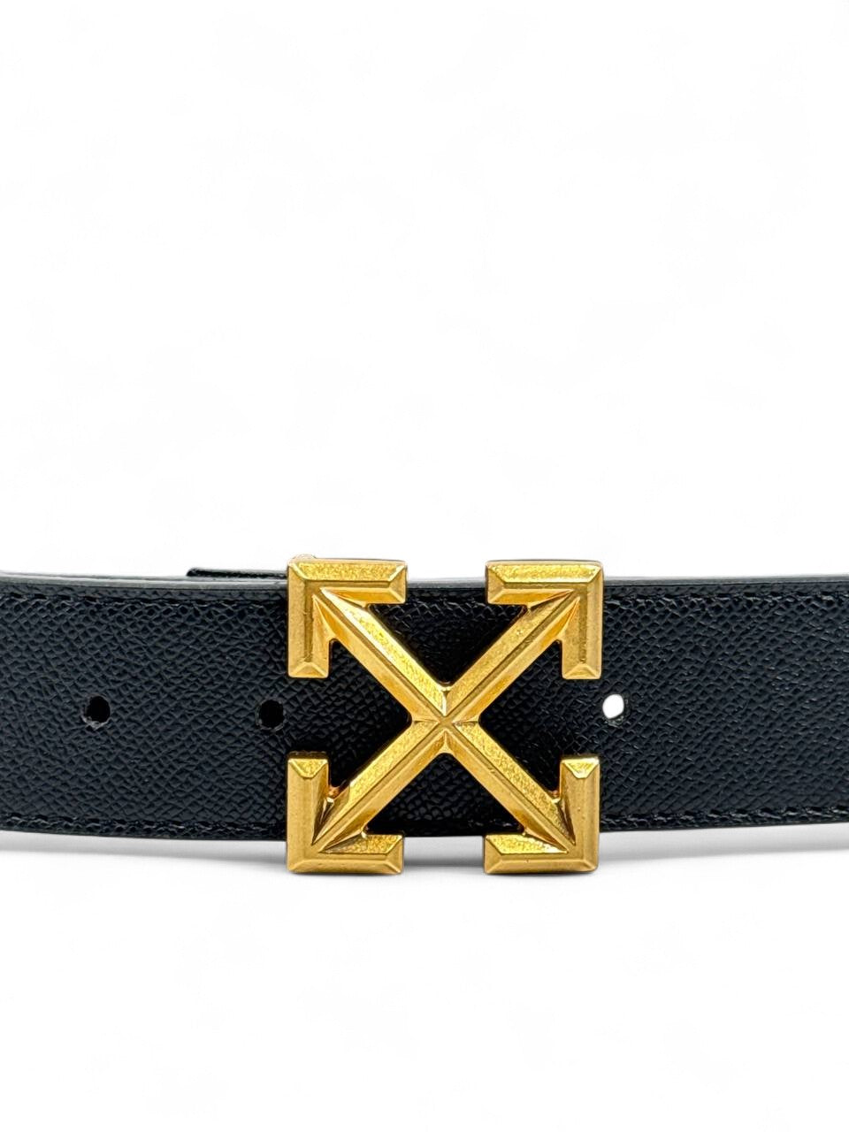 Off-White™ Gold Arrow Leather Belt ⚡ (125 cm | Signature Black Edition)