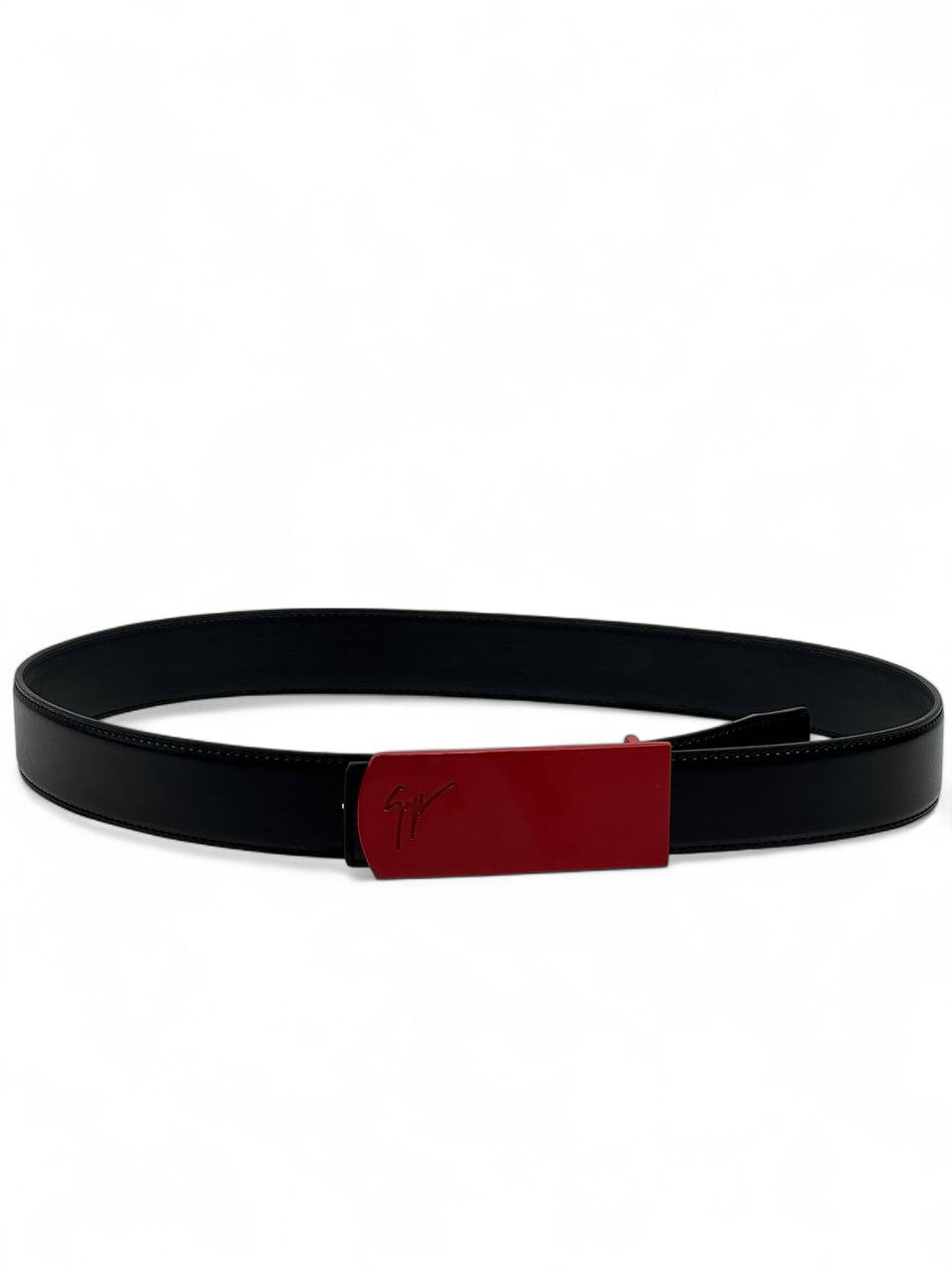 Giuseppe Zanotti⢠Red Enamel Signature Belt š„ (120 cm | Black Leather Edition)