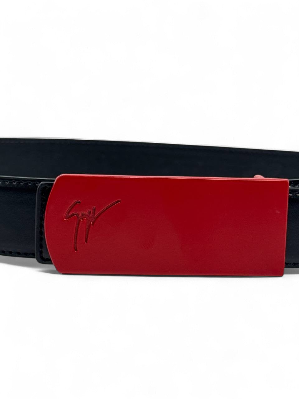 Giuseppe Zanotti⢠Red Enamel Signature Belt š„ (120 cm | Black Leather Edition)