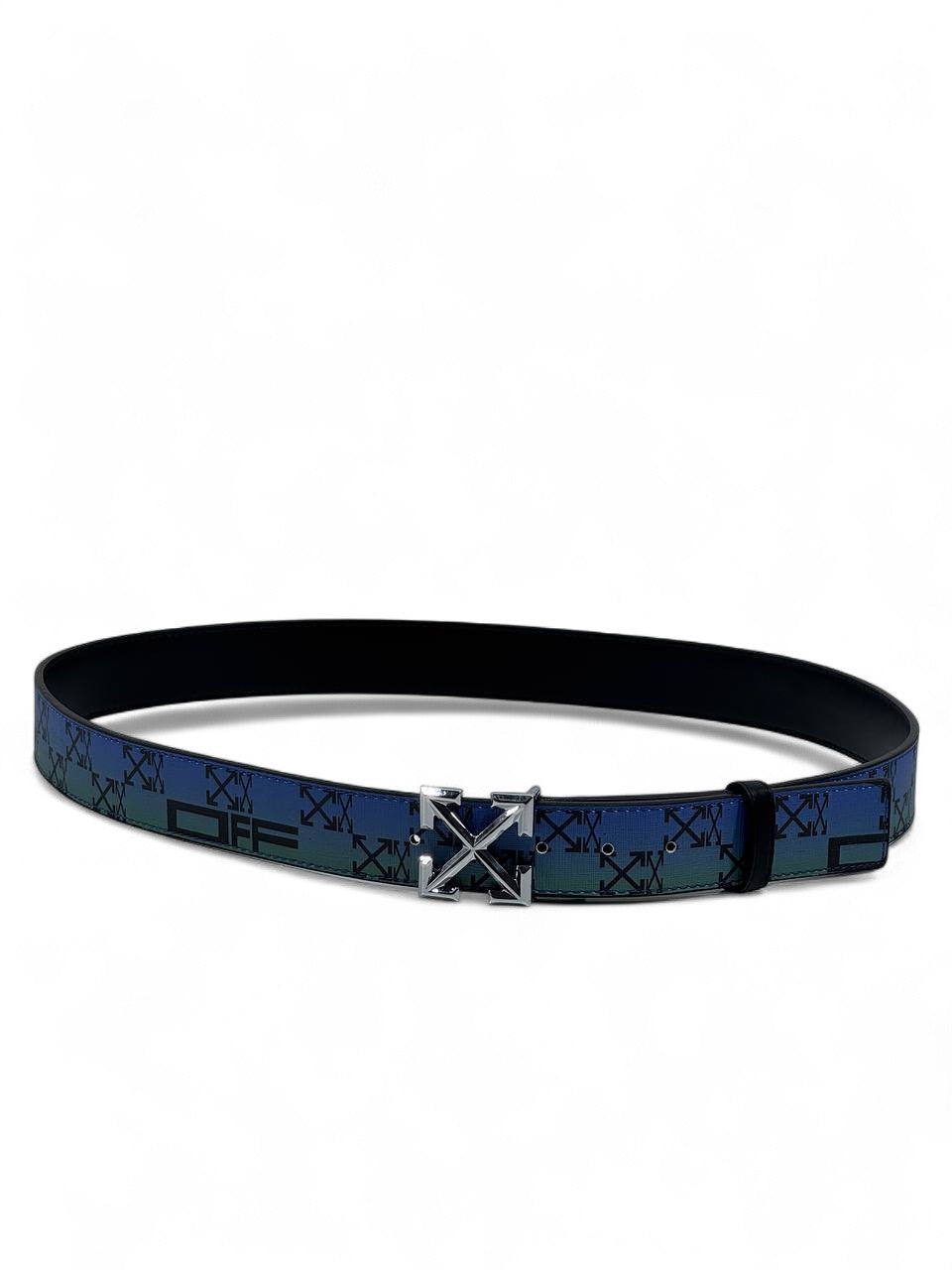 Off-White™ Gradient Blue Arrow Belt 💙 (130 cm | Silver Buckle Edition)