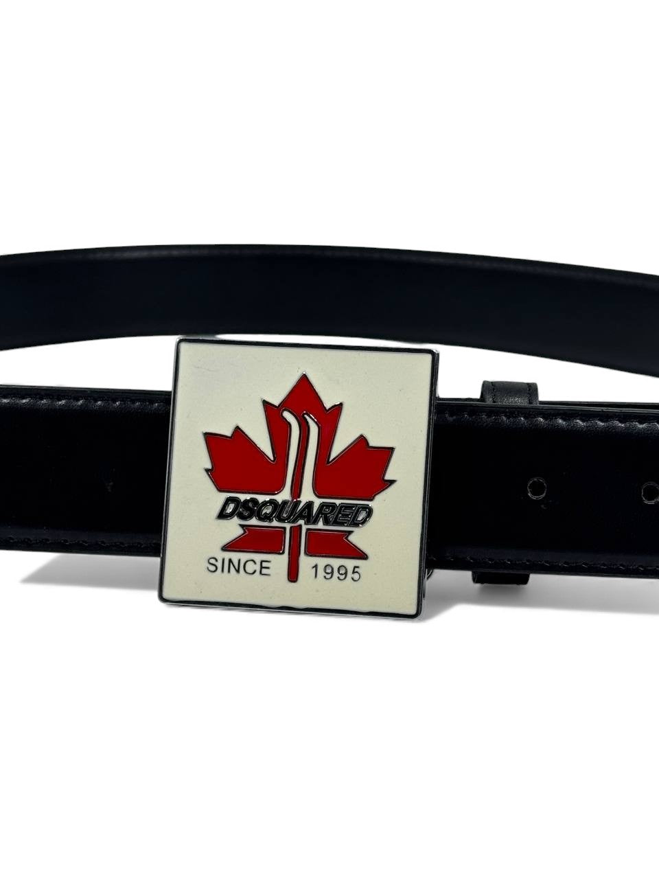 đ Dsquared2 Maple Leaf Leather Belt â Black Edition (130 cm) đ