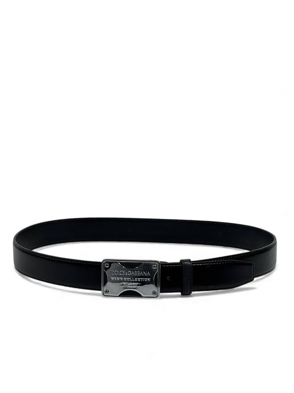 🖤 Dolce & Gabbana Classic Plate Leather Belt – Black Edition (115 cm) 🖤