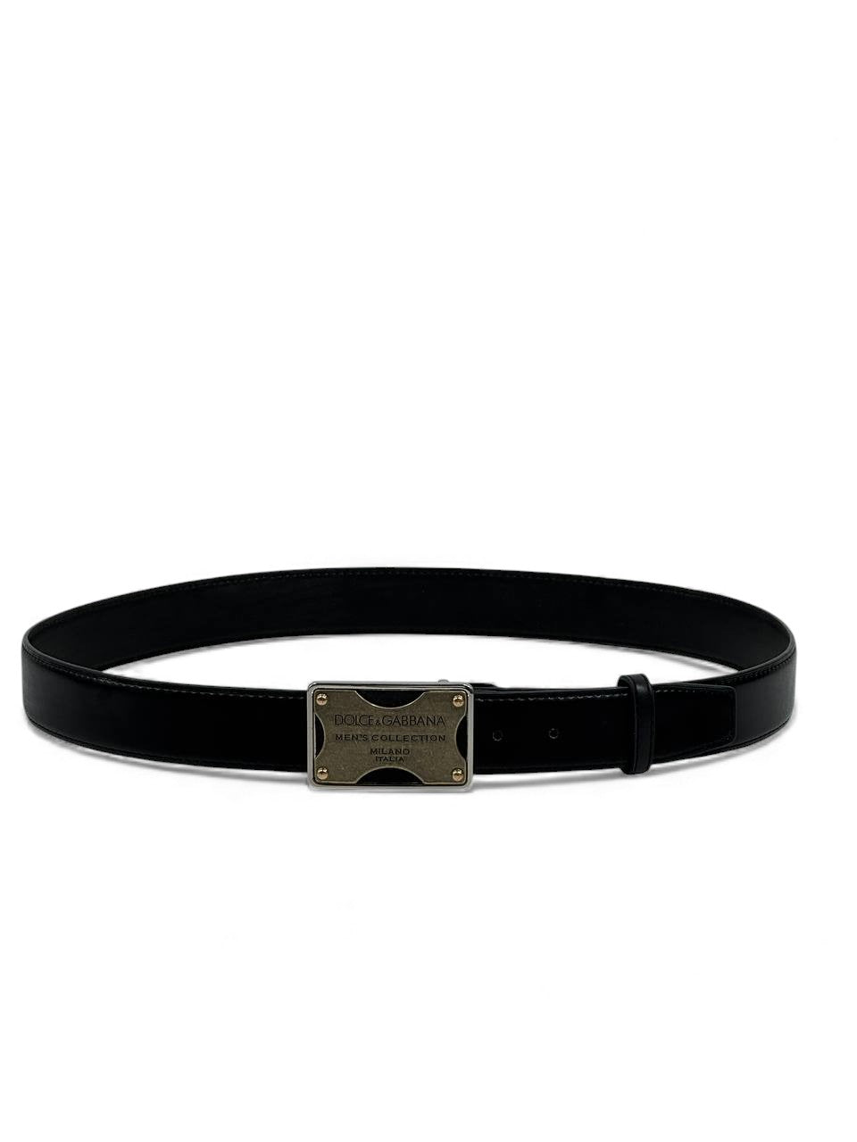 🖤 Dolce & Gabbana Metal Plate Leather Belt – Milano Edition (115 cm) 🖤