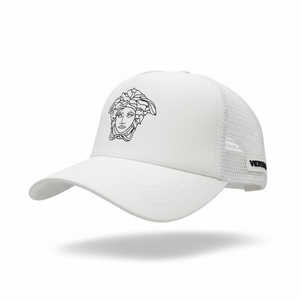 Versace Medusa White Trucker Cap π€π₯π§’