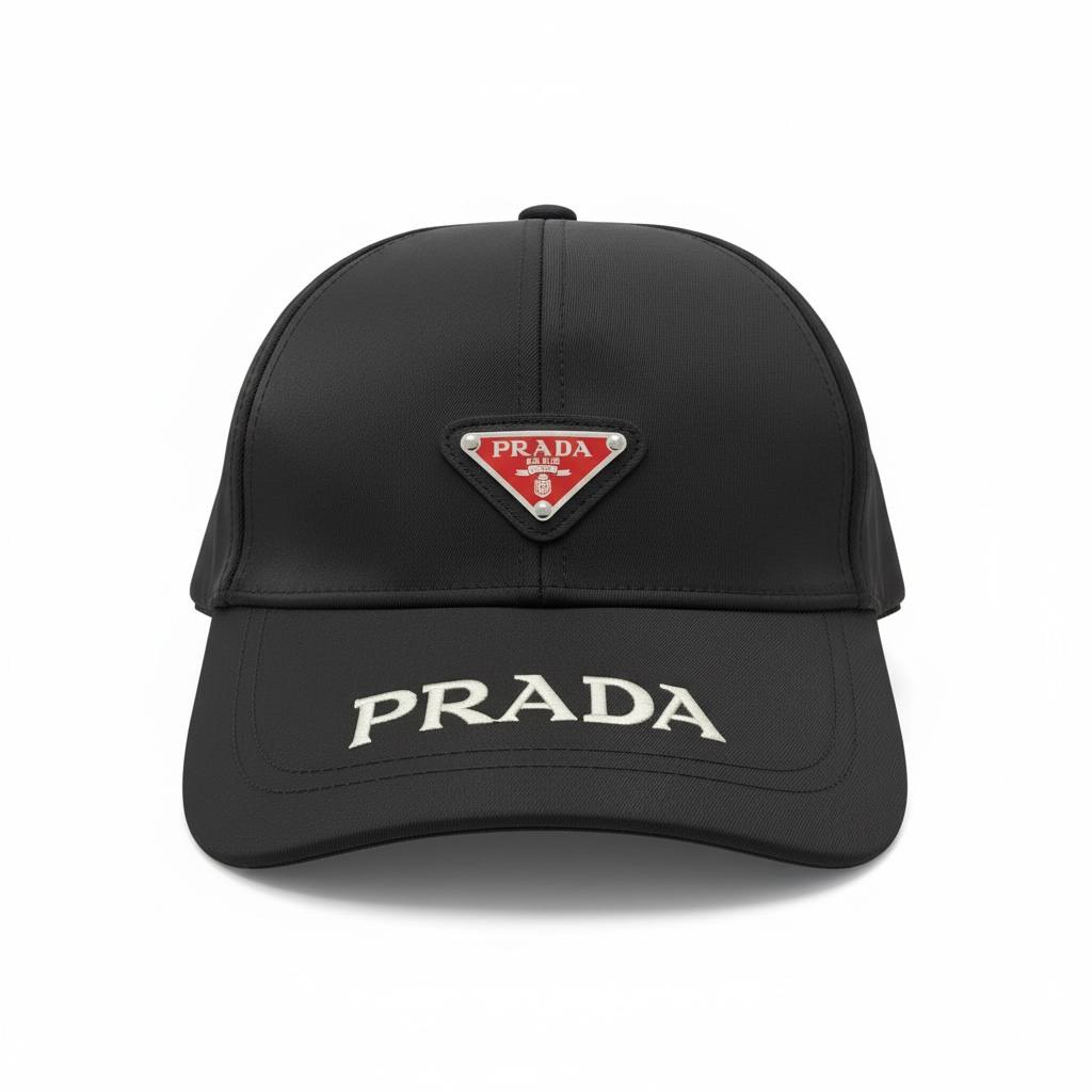 Prada Double Logo Black Cap ❤️🖤🧢