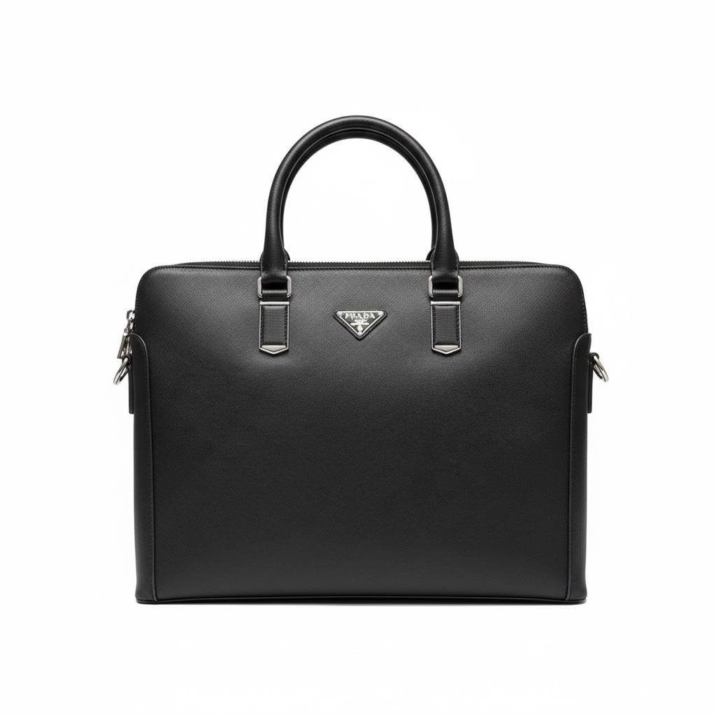 Prada Saffiano Leather Briefcase β Black Luxury Business Bag πΌπ€ | Executive Collection