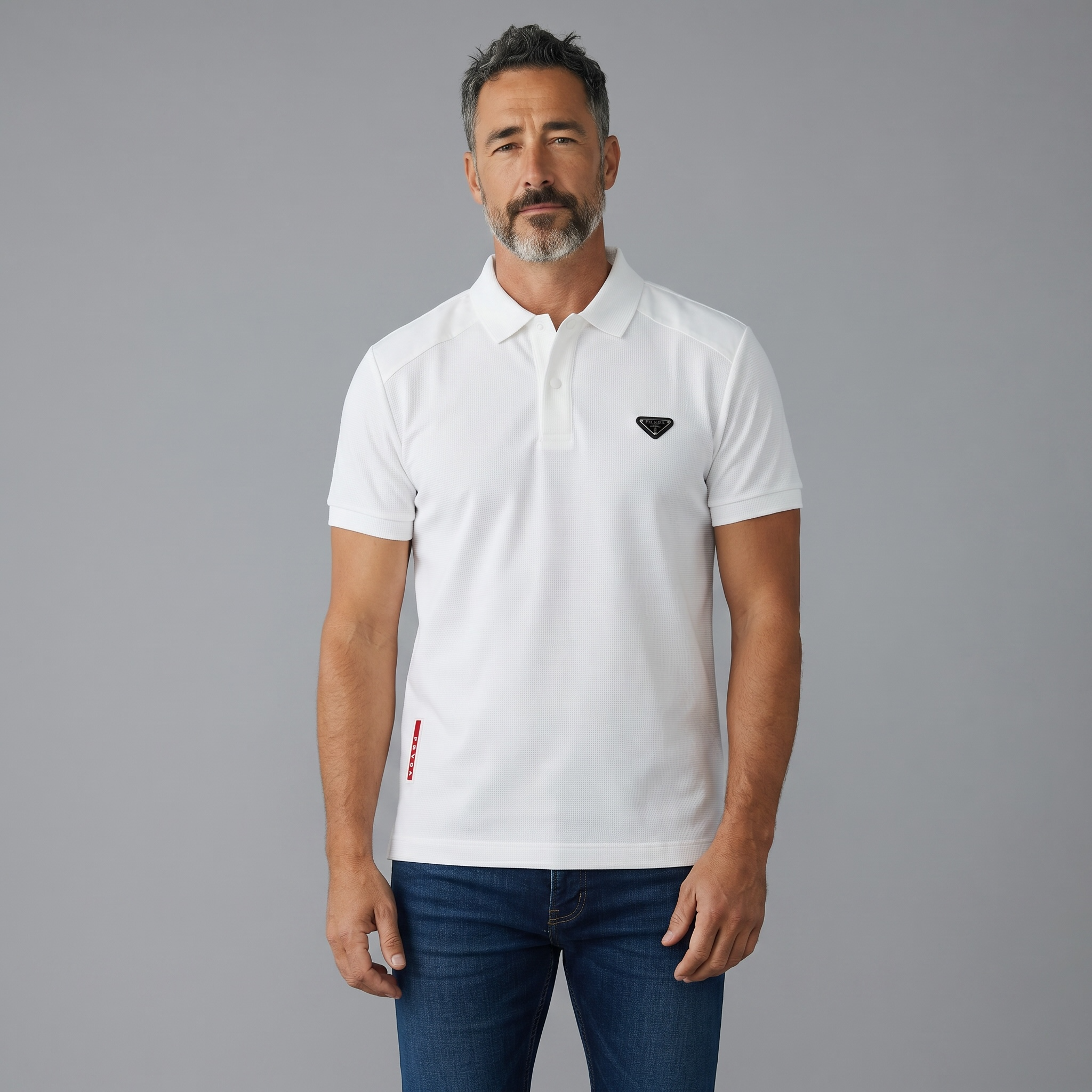 Prada Textured Performance Polo β White Edition π€