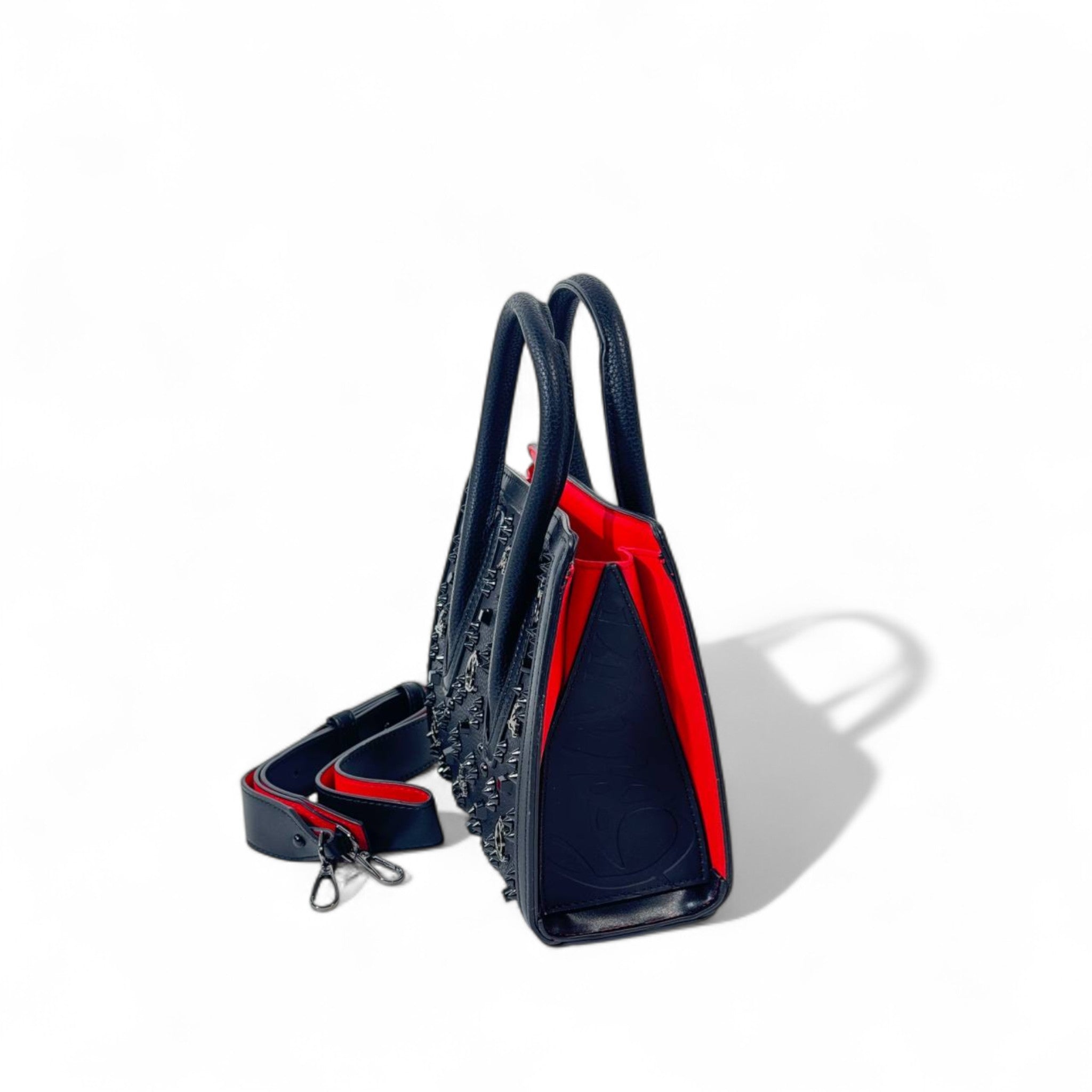 Christian Louboutin Mini Cabata Tote – Black on Black with Signature Red Interior 🖤🔥