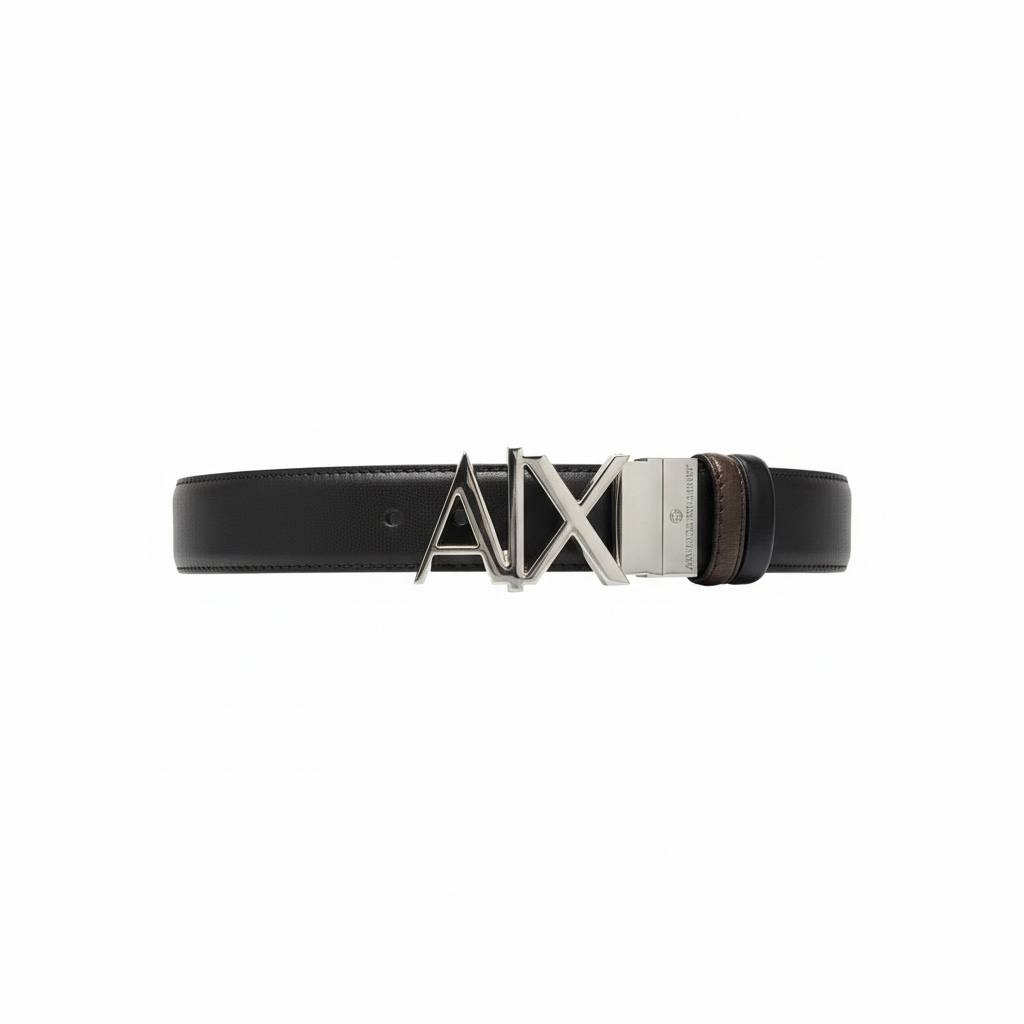 Armani Exchange Reversible Leather Belt β AX Logo Buckle π€β¨ (130cm)