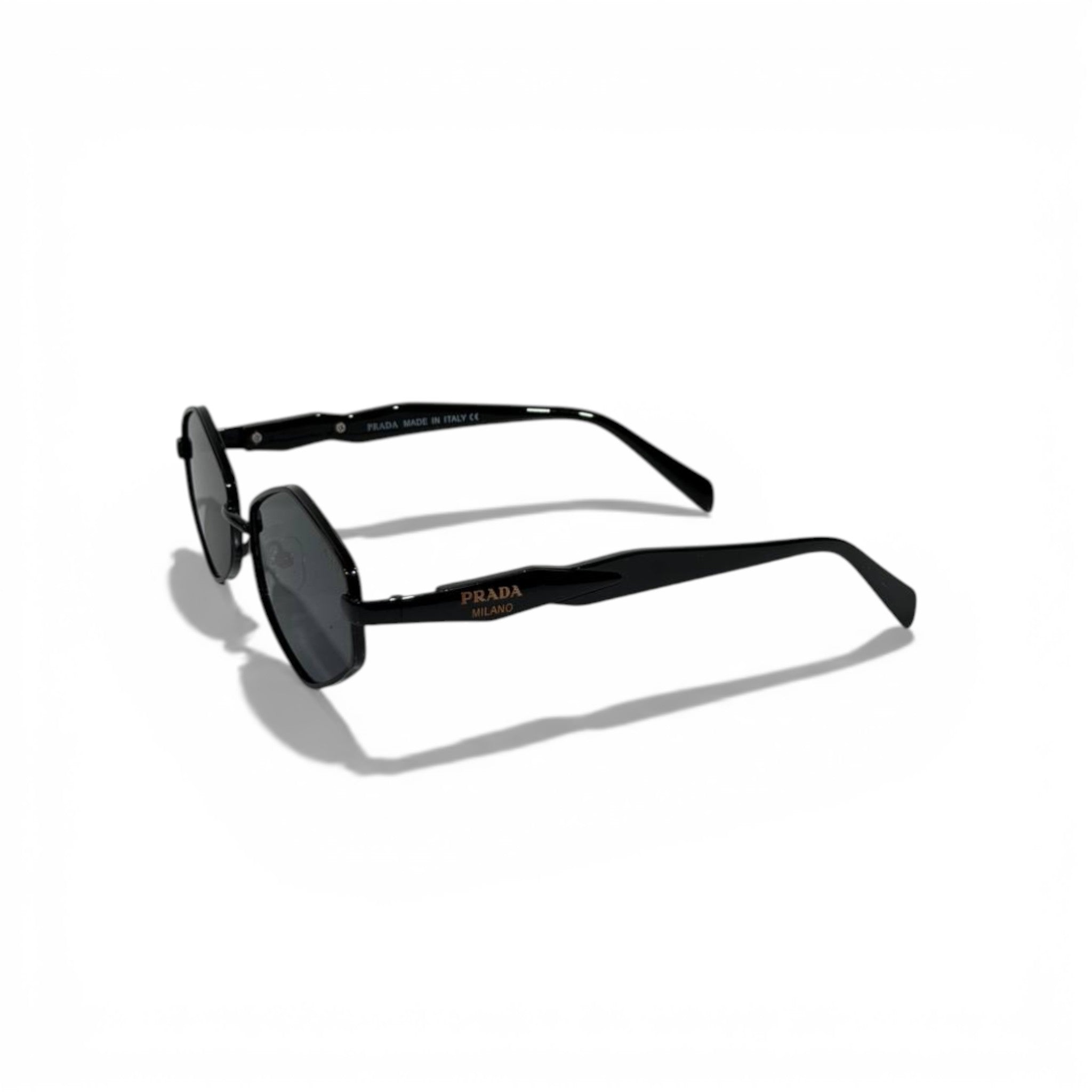 Prada Geometric Metal Sunglasses – Black Edition 🖤✨