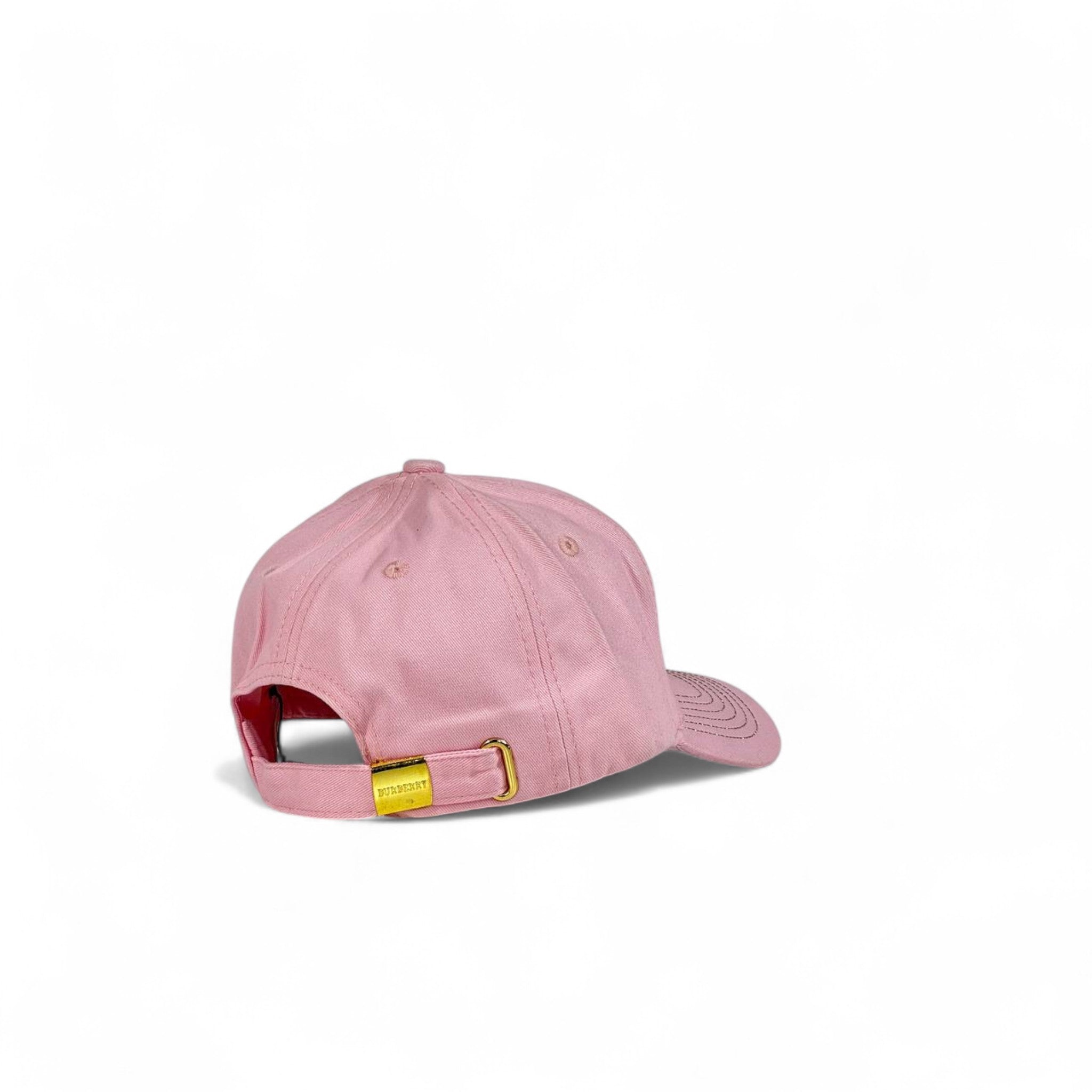 Burberry Style Pink Baseball Cap 🎀 | Gold Monogram TB Embroidery