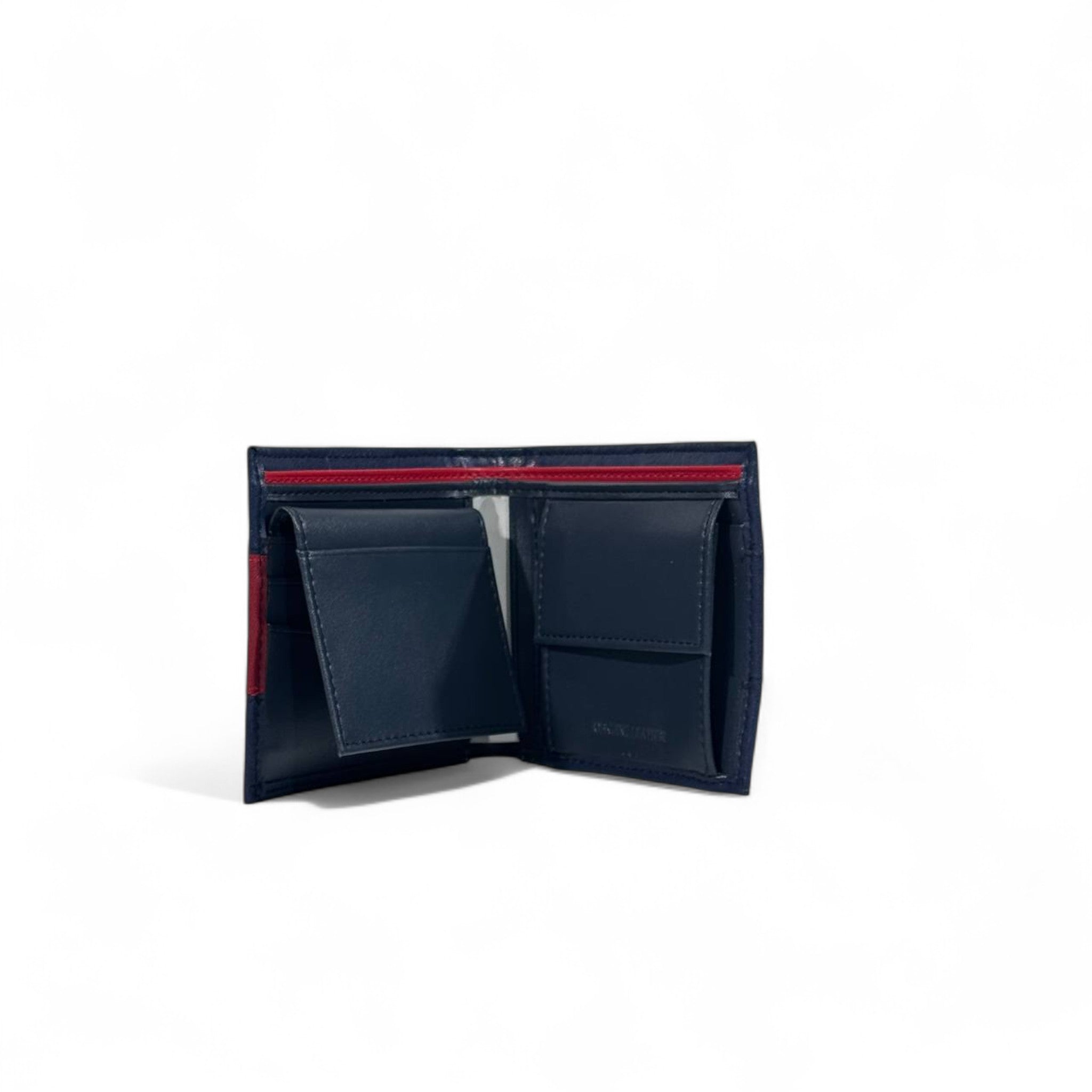 Tommy Hilfiger Men’s Leather Wallet – Red, White & Blue Flag Design 🟥⬜🟦 | Multi-Compartment & Coin Pocket