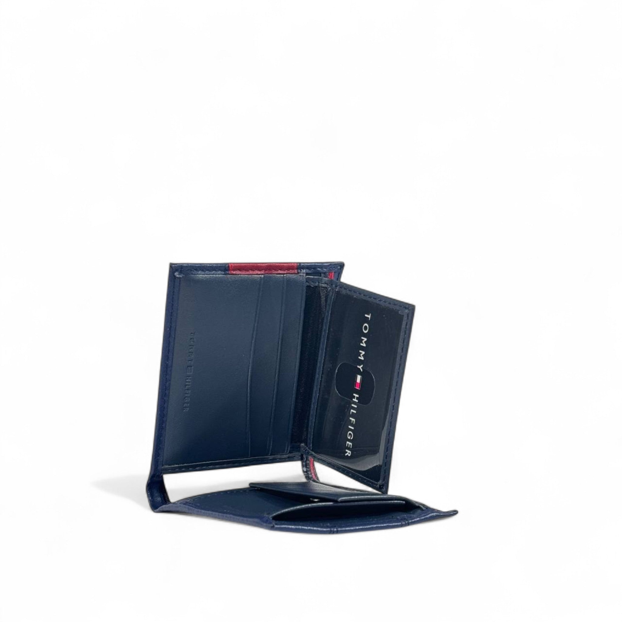 Tommy Hilfiger Men’s Leather Wallet – Red, White & Blue Flag Design 🟥⬜🟦 | Multi-Compartment & Coin Pocket