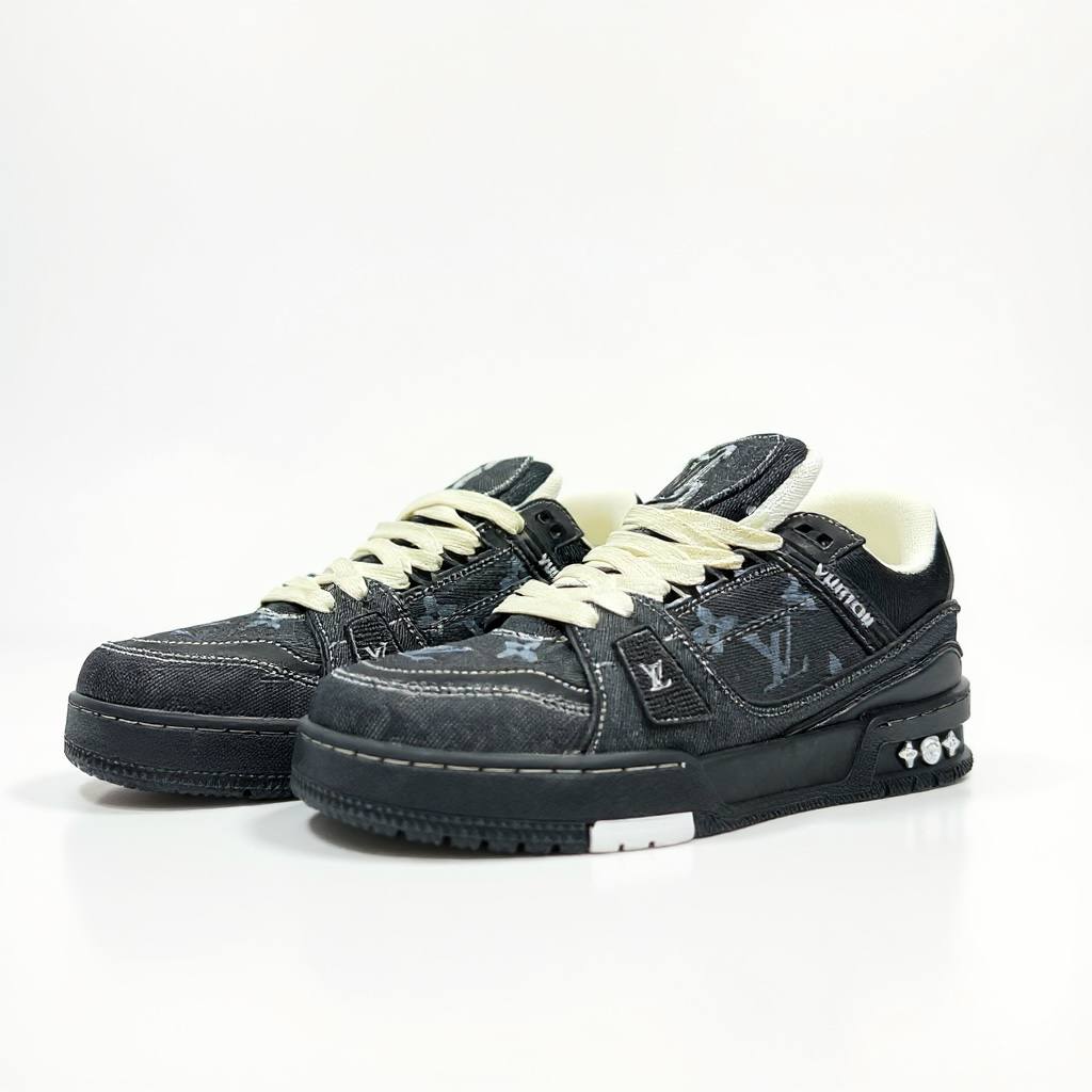 Louis Vuitton Black Denim Monogram Sneakers π€β¨ | Luxury Street Icon ππ₯