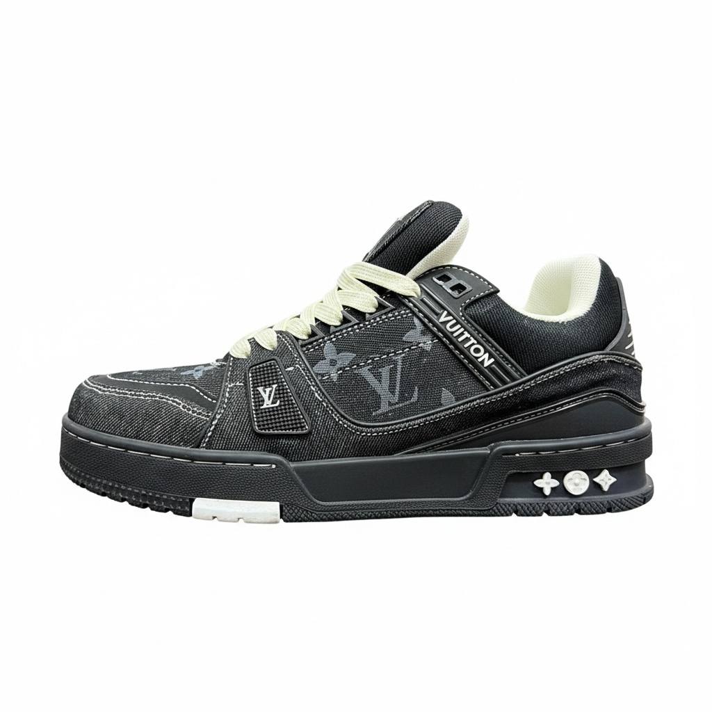 Louis Vuitton Black Denim Monogram Sneakers π€β¨ | Luxury Street Icon ππ₯