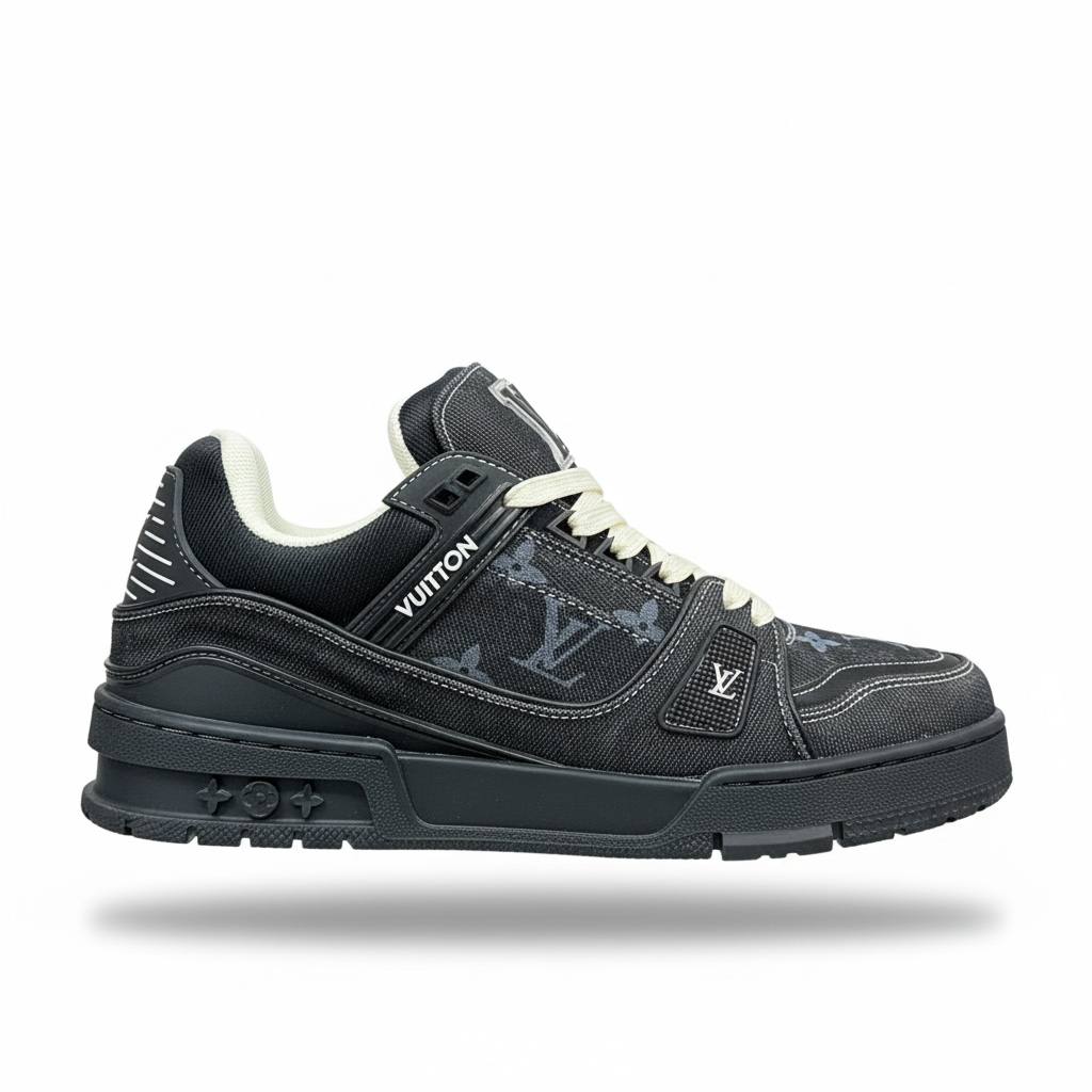 Louis Vuitton Black Denim Monogram Sneakers π€β¨ | Luxury Street Icon ππ₯