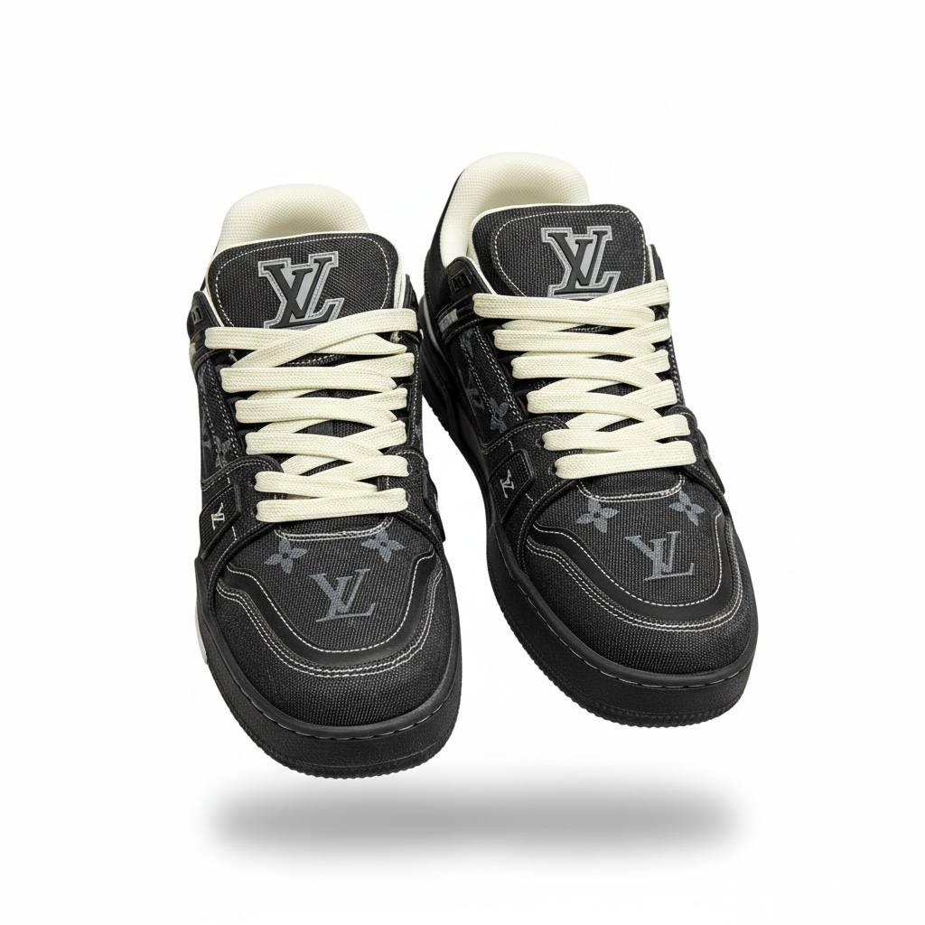 Louis Vuitton Black Denim Monogram Sneakers π€β¨ | Luxury Street Icon ππ₯