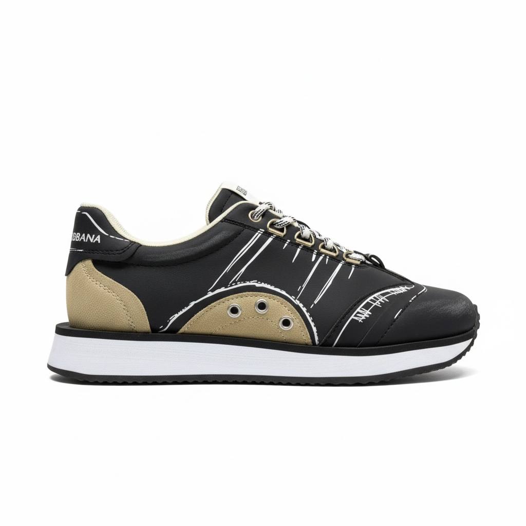 Dolce & Gabbana Black Graphic Sneakers π€βοΈπ₯ | Luxury Artistic Streetwear πβ¨