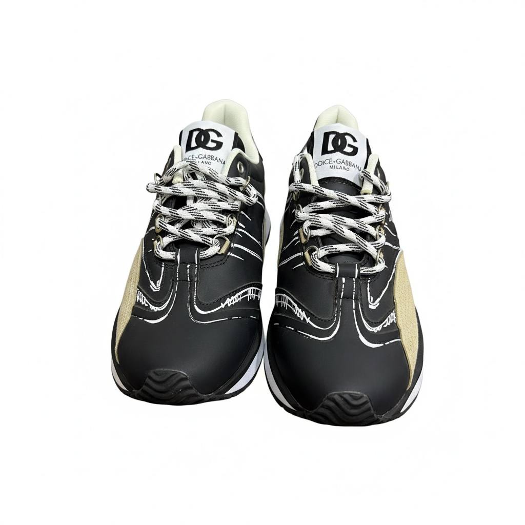 Dolce & Gabbana Black Graphic Sneakers π€βοΈπ₯ | Luxury Artistic Streetwear πβ¨