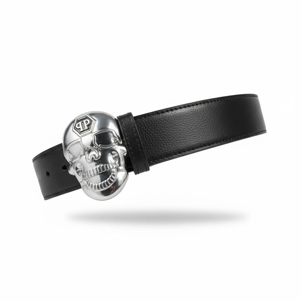Philipp Plein Skull Buckle Leather Belt ππ€ | Bold Luxury Statement Accessory π₯π-110cm