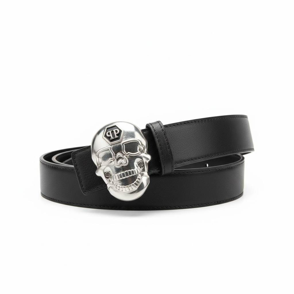 Philipp Plein Skull Buckle Leather Belt ππ€ | Bold Luxury Statement Accessory π₯π-110cm