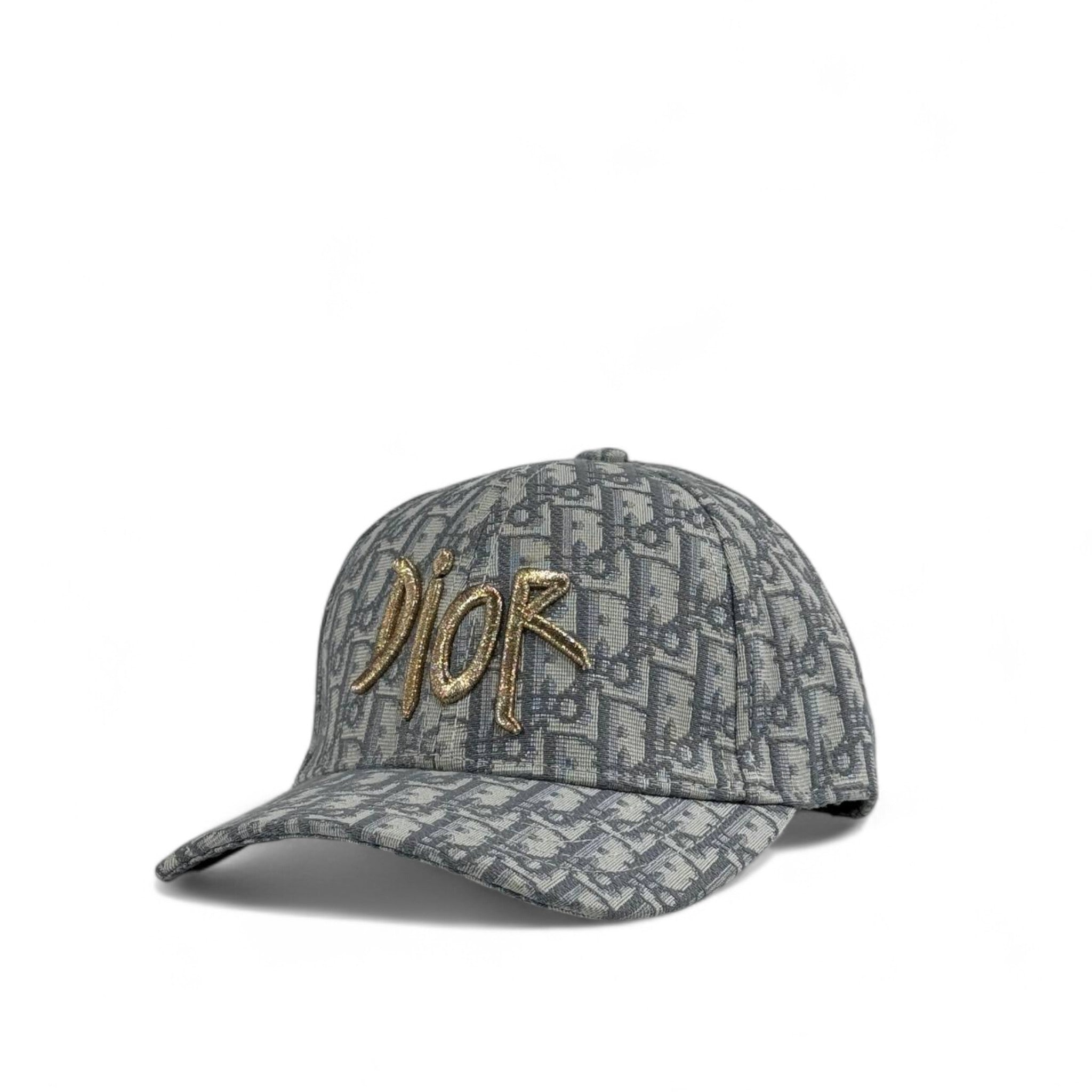 Dior Grey Oblique Cap 𧢠with Gold Embroidered Logo â¨