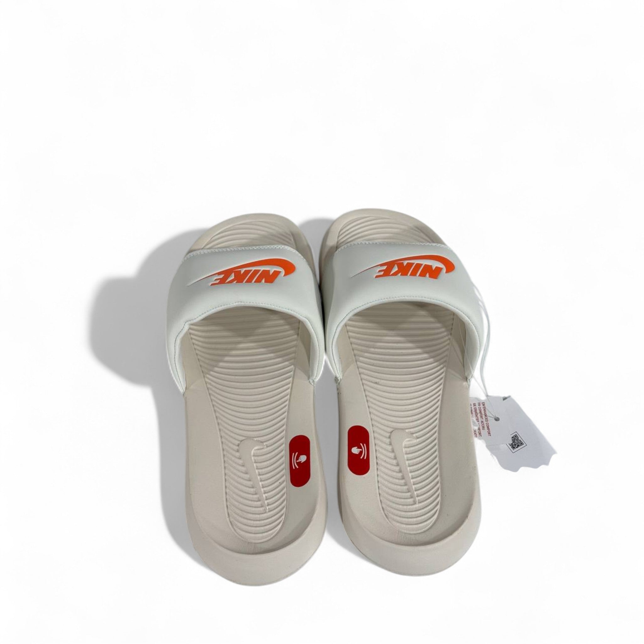 🟠 Nike white Slides with Orange Swoosh – Bold Summer Comfort ☀️