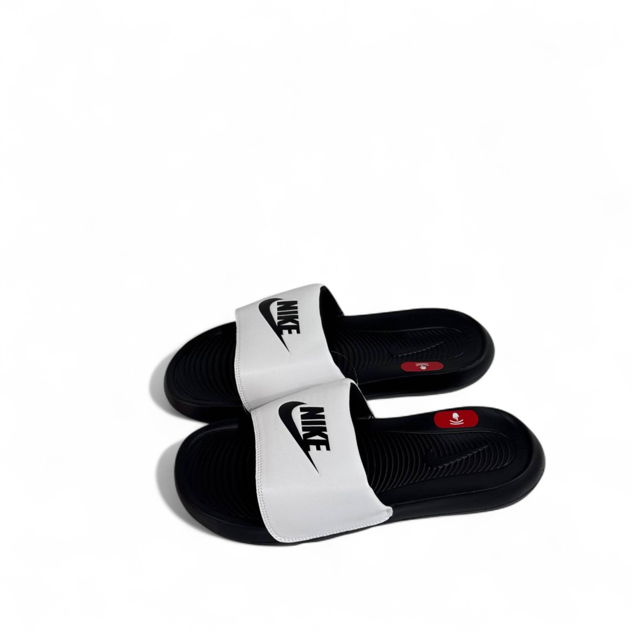 Nike Tech Black & White Slides β Classic Comfort & Sport Style