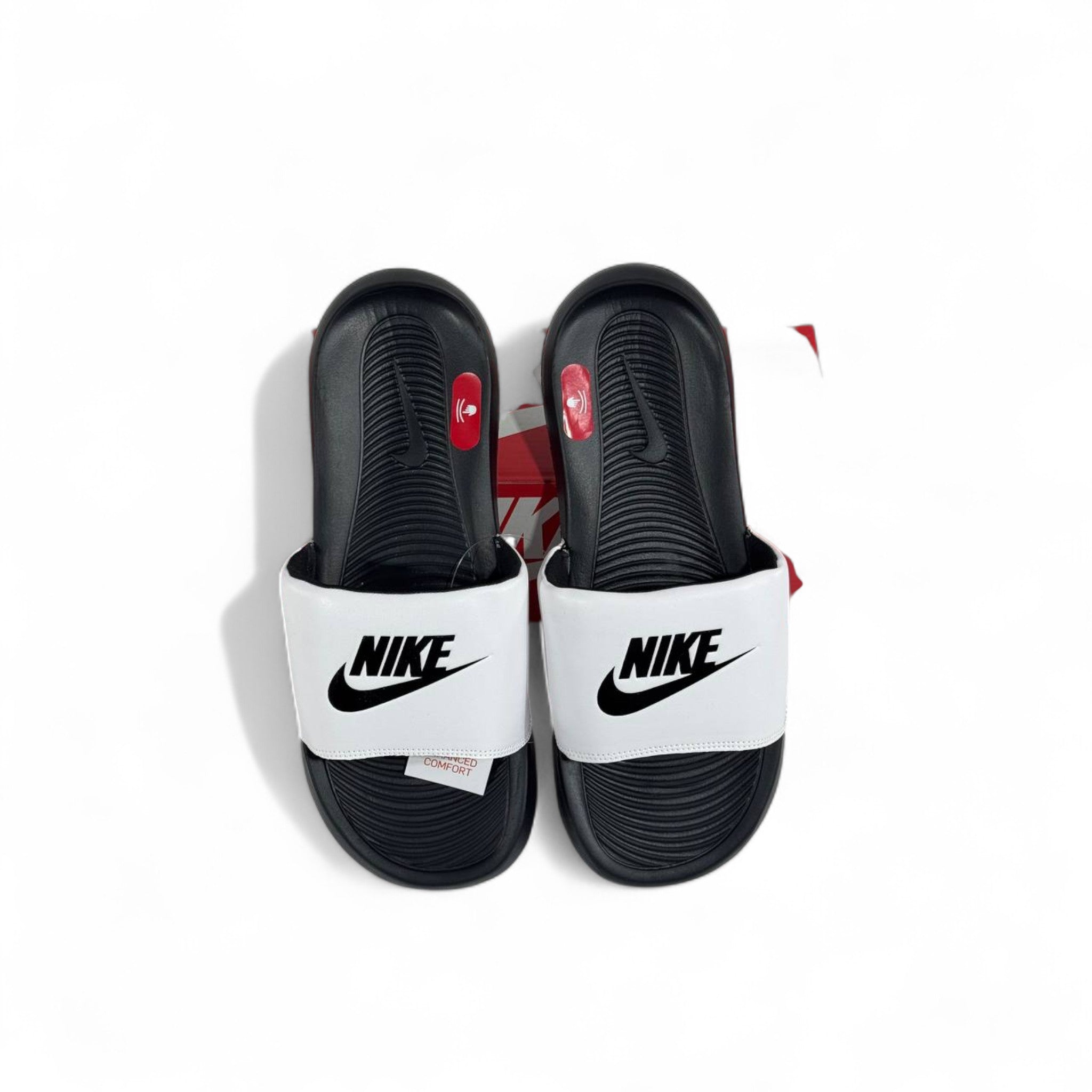 Nike Tech Black & White Slides β Classic Comfort & Sport Style
