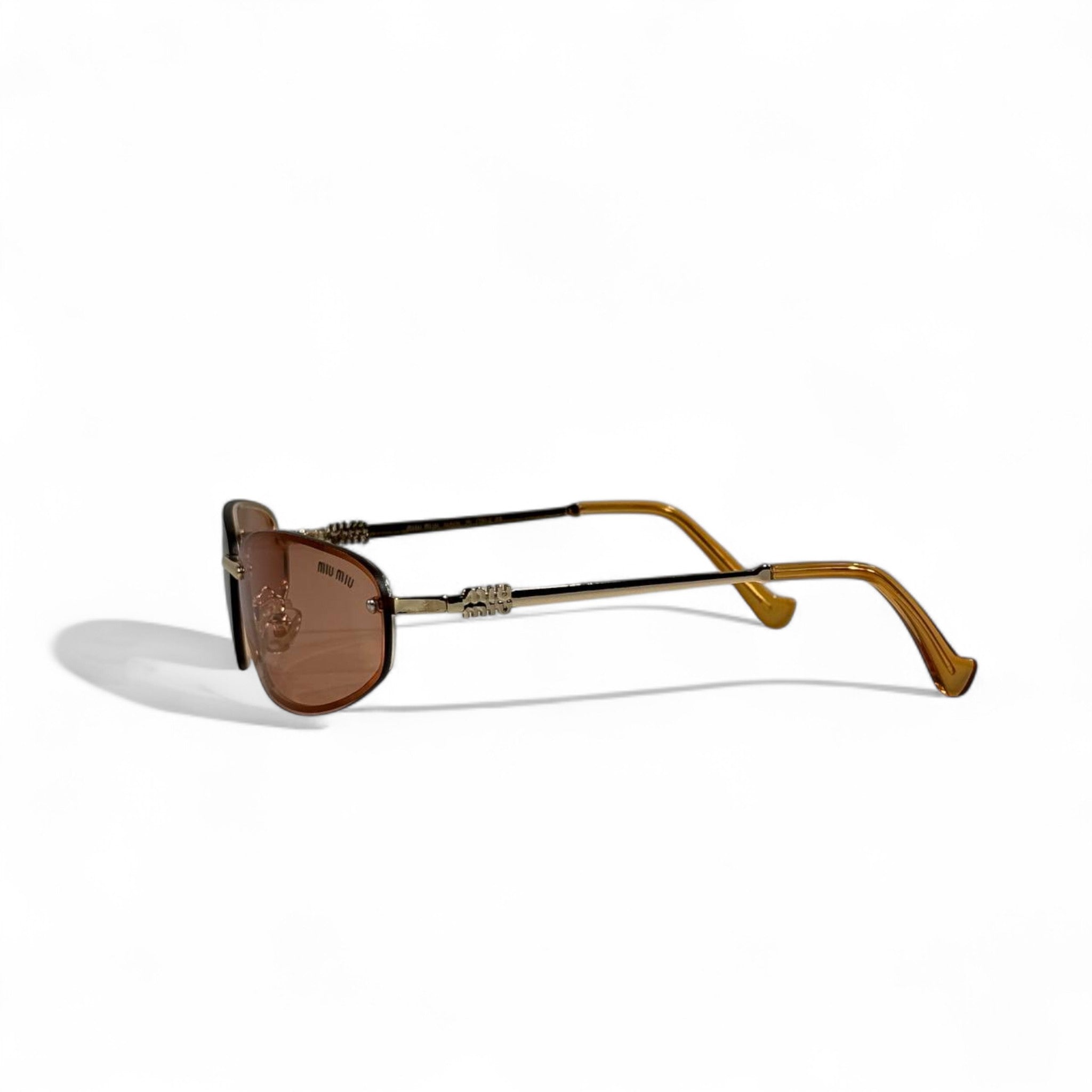 đśď¸ Miu Miu Brown Rimless Sunglasses â Chic Luxury Eyewear â⨠| Womenâs Designer Shades